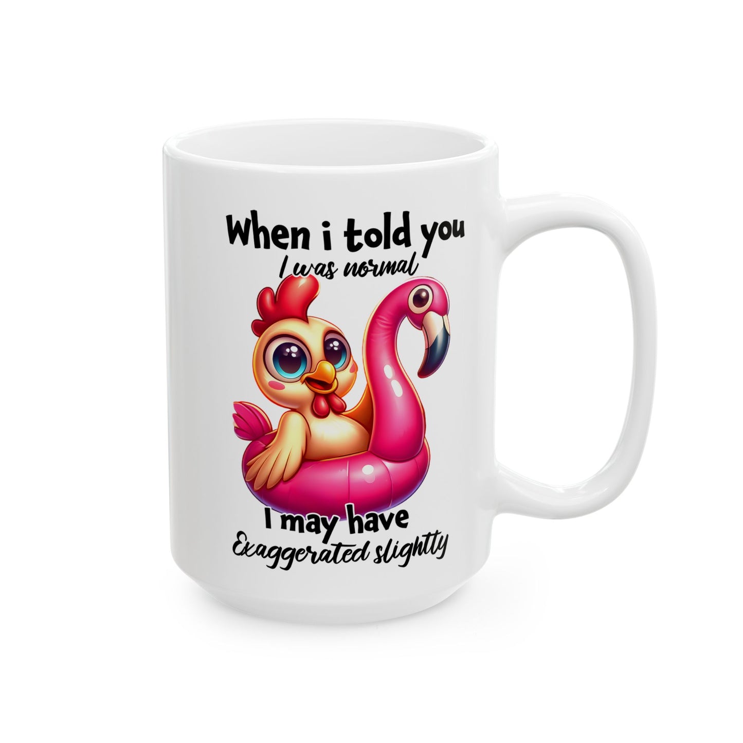 🐔 Yo era normal – Taza divertida de flamenco y pollo 🦩