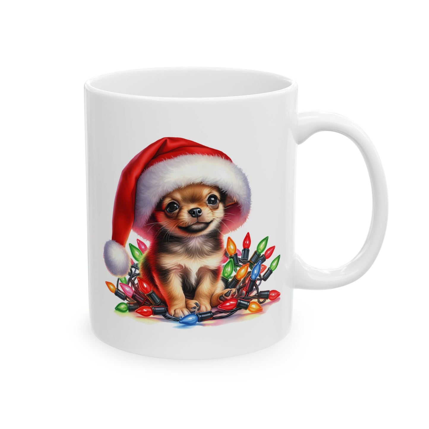 🎄 Chihuahua Christmas Lights Mug – Festive Pup Joy in Every Sip! 🐾☕