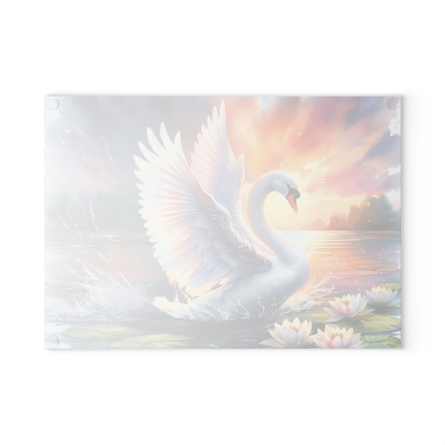 Swan cutting Board, Tempered Glass Cutting Board, Charcuterie Board, Chopping Board, Housewarming Gift Custom cutting board