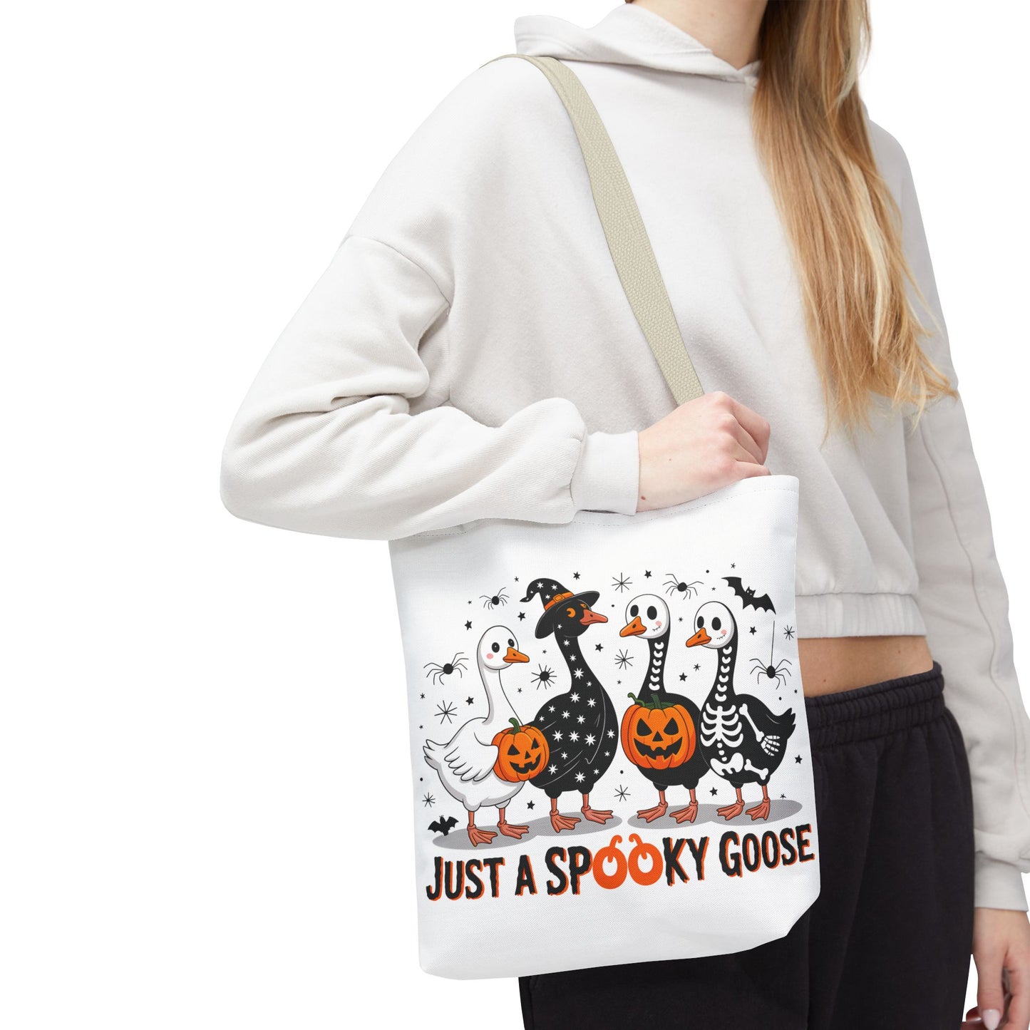 🦢 Just a Spooky Goose Tote Bag – Honkin’ Into Halloween 🎃👻