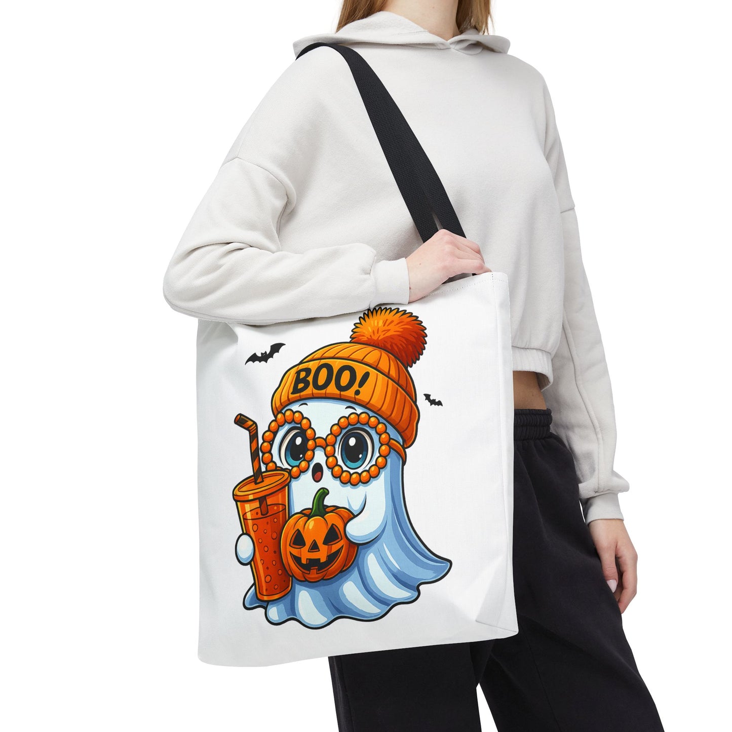 ๐ป Boo-tiful Ghost Tote Bag โ Spooky Cute Halloween Vibes ๐๐