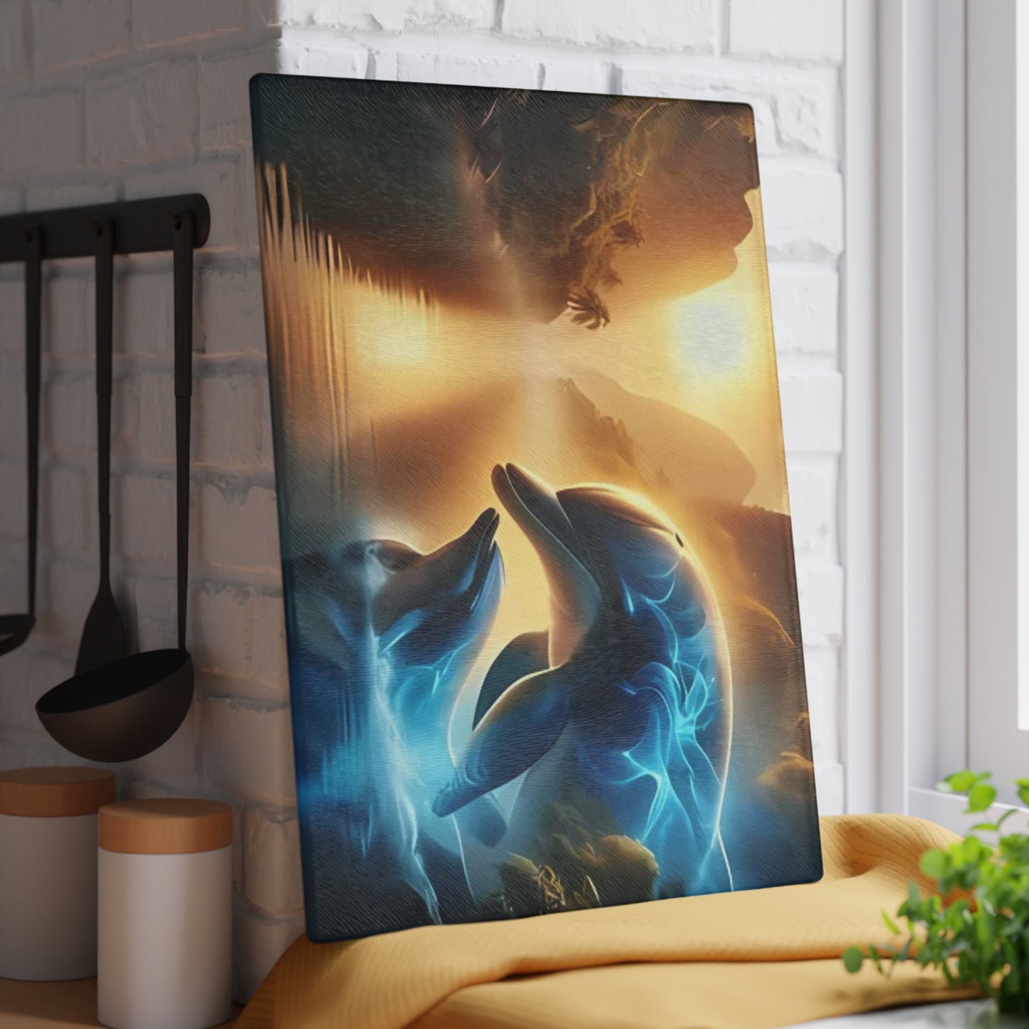Tabla de cortar con diseño de delfines, decoración de cocina con delfines, cocina con temática oceánica, decoración de vida marina, regalo de vida marina, regalo para amantes de los delfines, tabla de charcutería