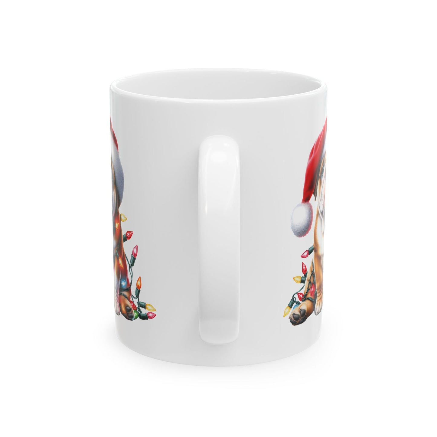 🎅 English Bulldog Christmas Lights Mug – Grumpy Pup, Jolly Spirit! 🐾☕