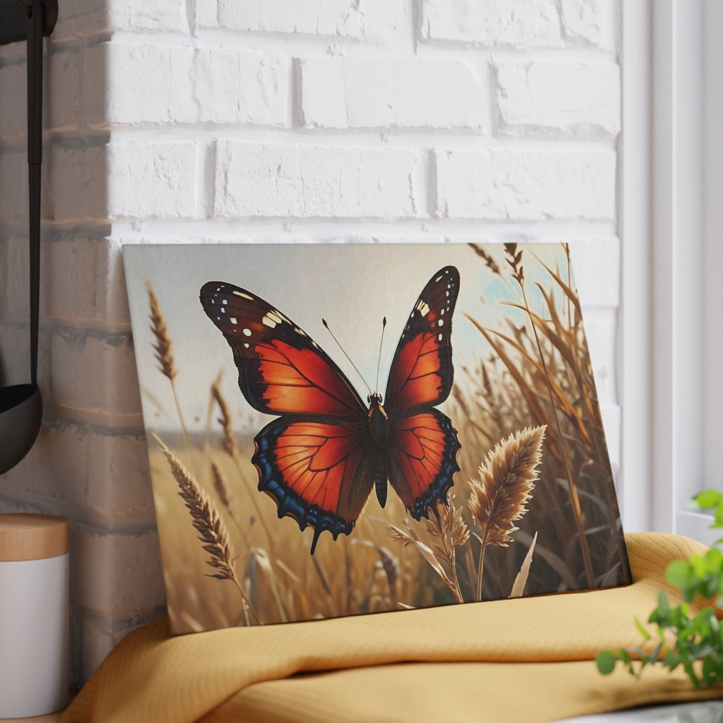 Hermosa tabla de cortar de vidrio con forma de mariposa, decoración de mariposas, tabla de cortar, decoración de cocina, arte de cocina, tabla para servir, regalo de pavo real, regalo de mariposa, tabla de cortar floral