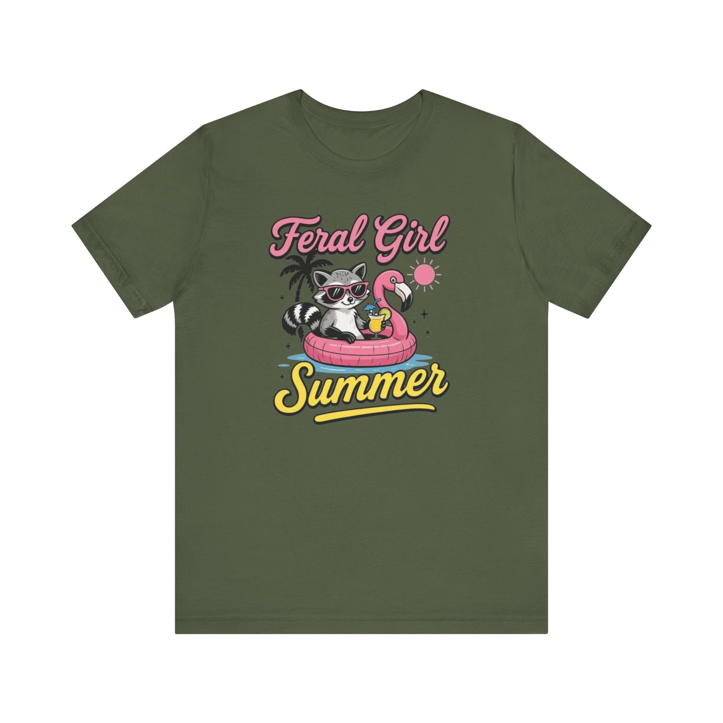Camiseta de verano para chica salvaje: Mapache divertido con vuelo | Camiseta de verano para mujer