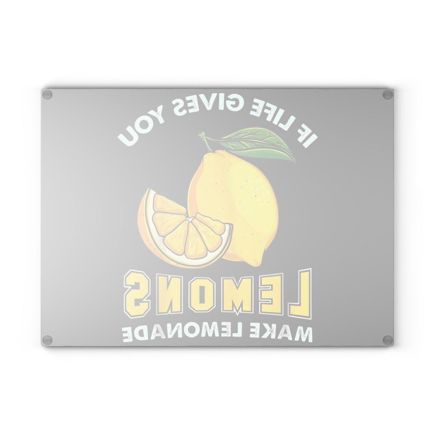 Tabla de cortar de vidrio “Si la vida te da limones…” – Decoración de cocina con cítricos brillantes