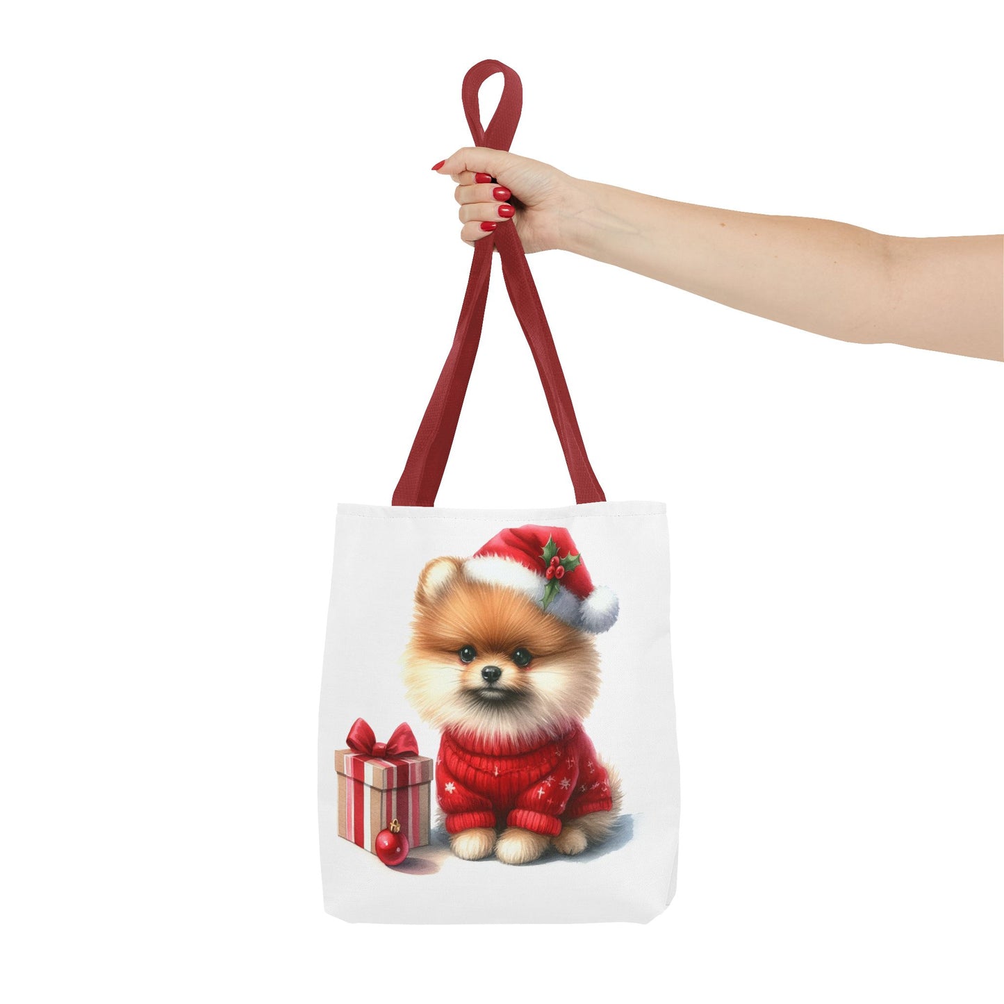 🎄 Pomeranian Christmas Tote Bag – Cozy Fluff & Festive Cheer 🎁🐾
