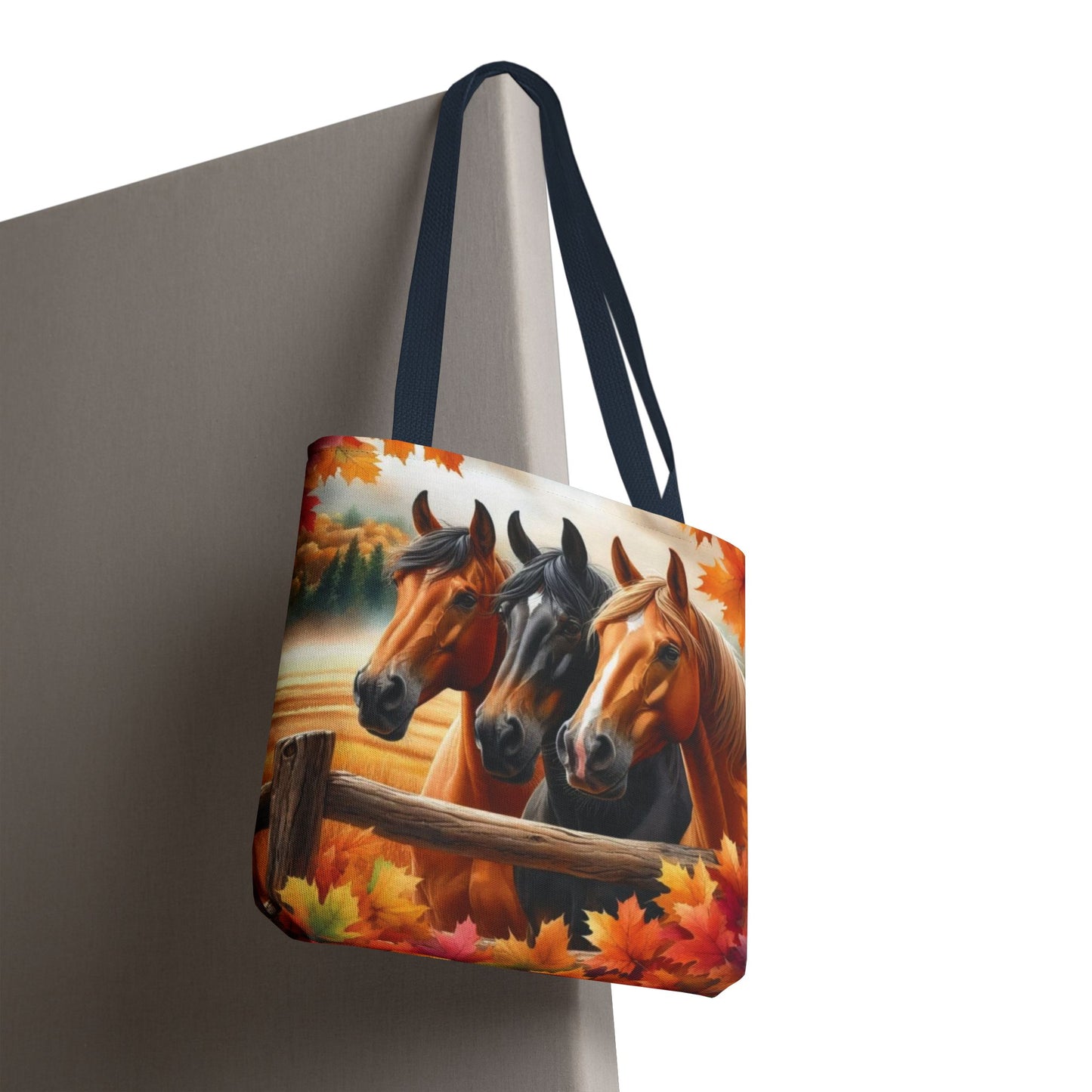 🐴 Autumn Horse Trio Tote Bag – Rustic, Stylish & Practical 🍂