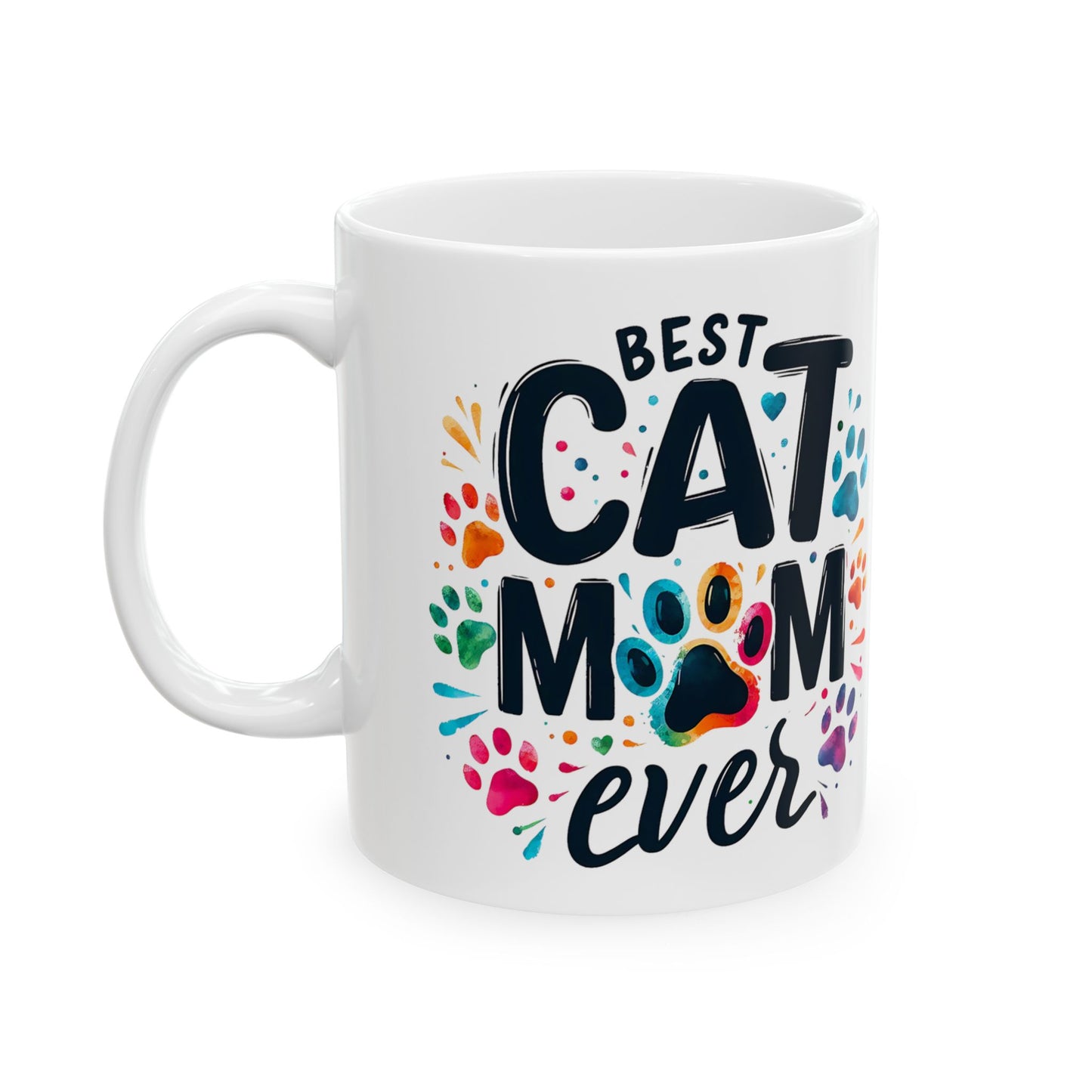 Taza "La mejor mamá gata", regalo adorable para amantes de los gatos, taza de cerámica, divertida taza para dueños de mascotas, regalo para el Día de la Madre, taza personalizada para mamá gata