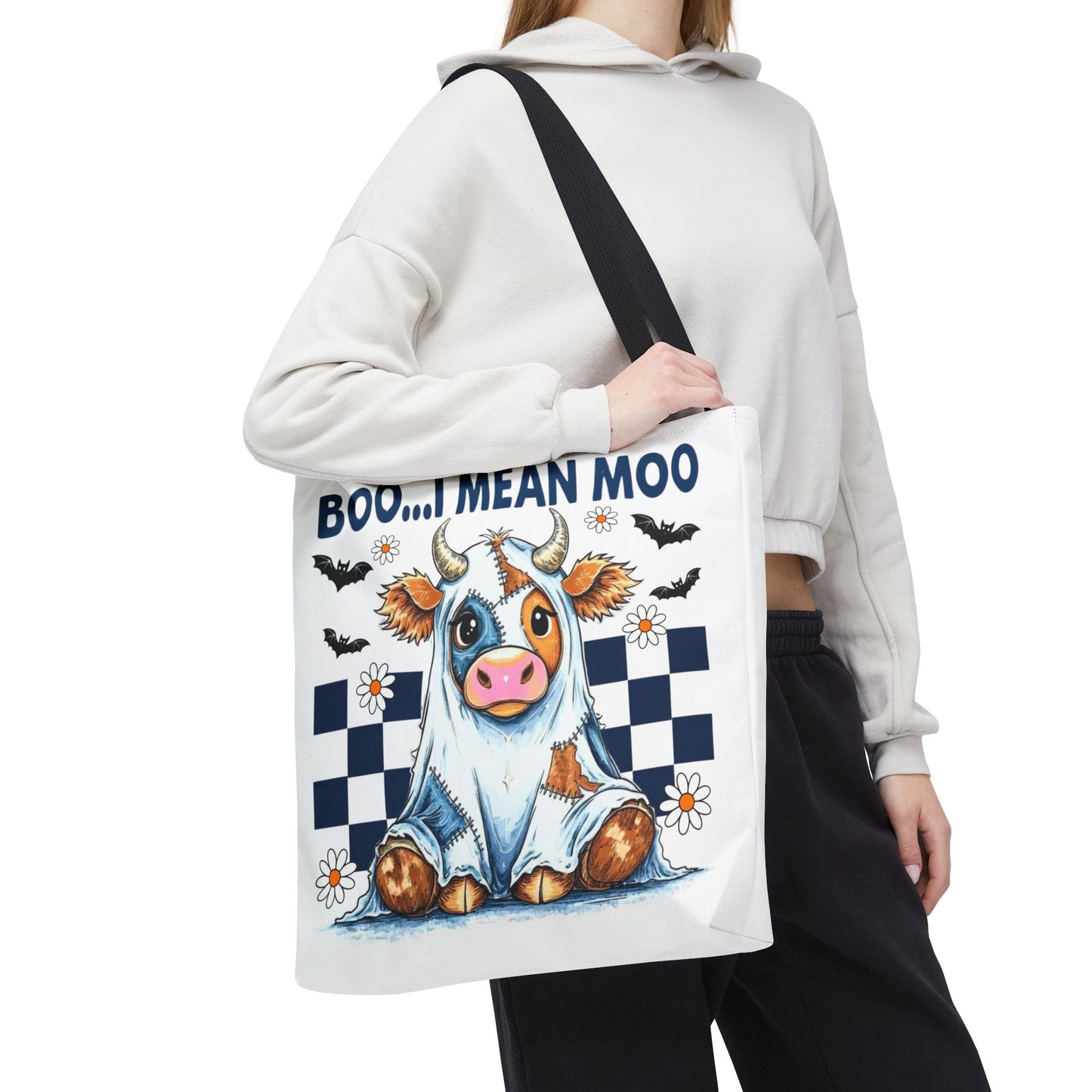 ๐ฎ Boo... I Mean Moo Cow Halloween Tote Bag โ Spooky Cute Farmhouse Fun ๐ป๐