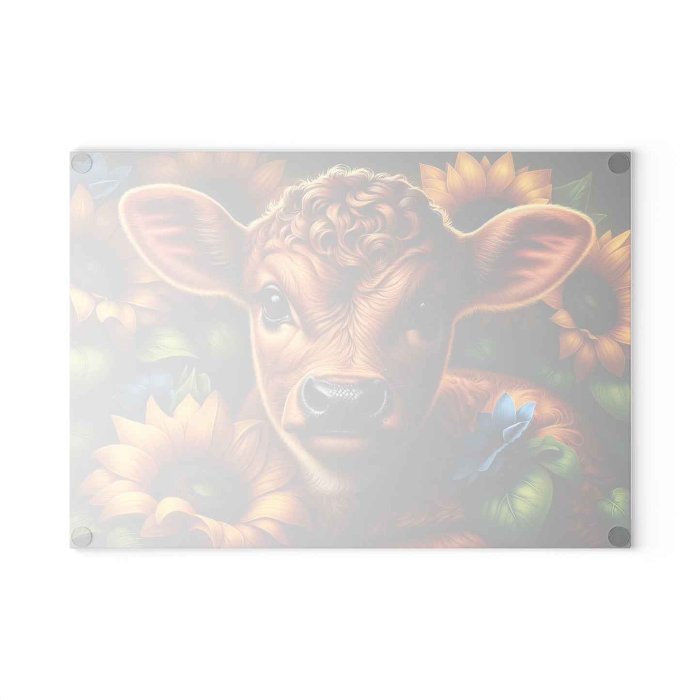 🌻 Sunflower Calf Cutting Board – Cozy Farmhouse Charm with a Blooming Touch 🐮