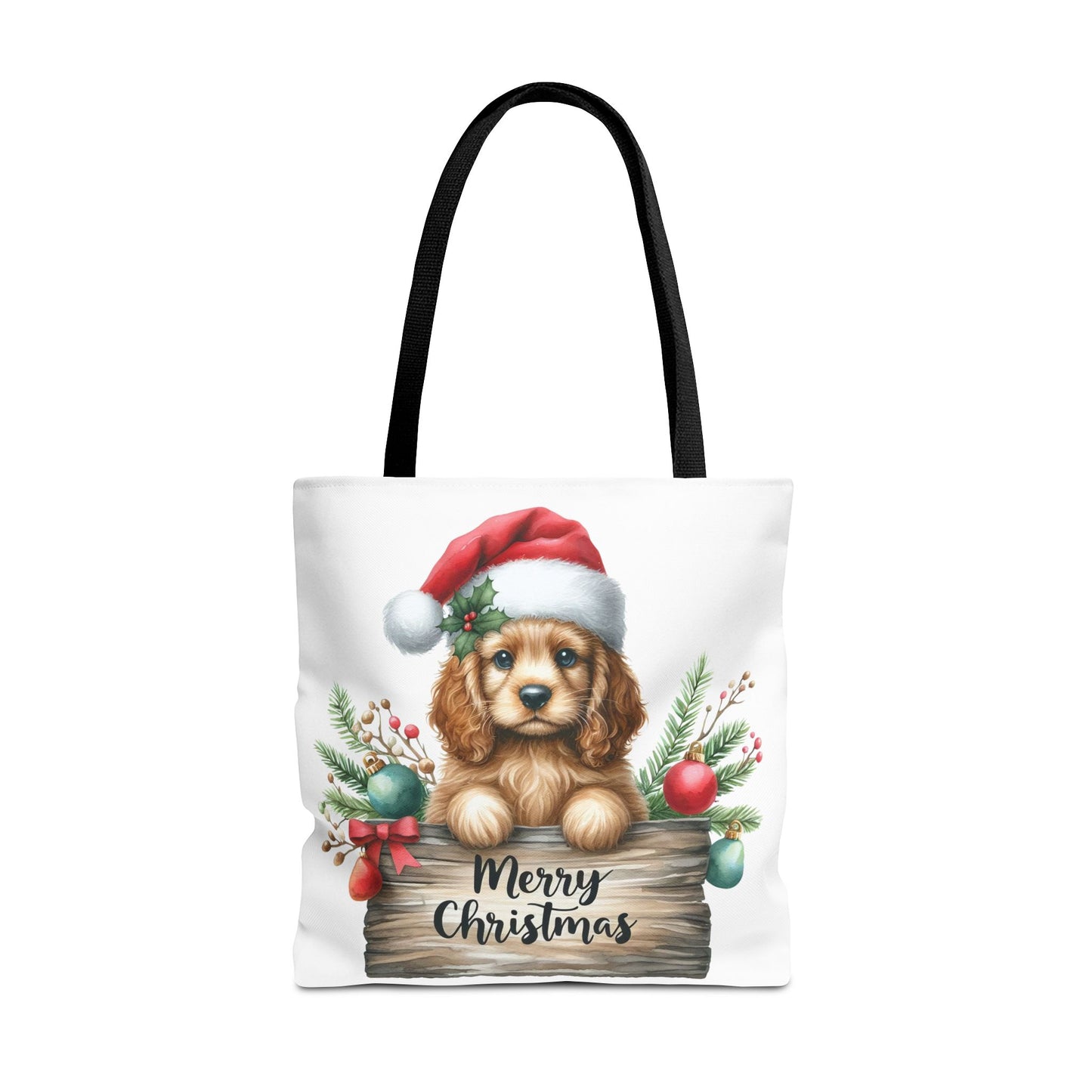 🐶 Cocker Spaniel “Merry Christmas” Tote Bag – Cozy Holiday Charm in Every Stitch 🎄