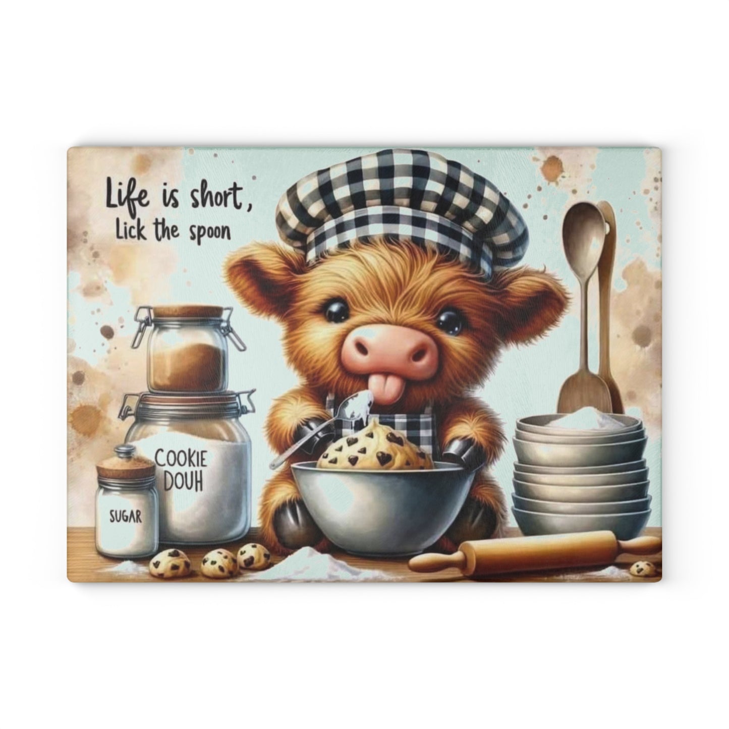 🐮 Cookie Dough Cow Cutting Board – Sweet Whimsy for the Heart of Your Kitchen