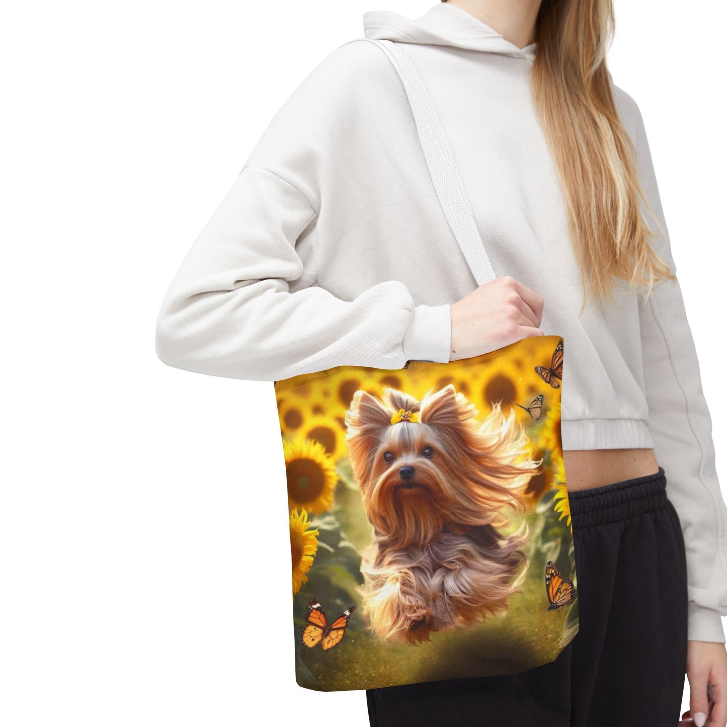 Adorable bolso de mano Yorkie: ¡perfecto para los amantes de los perros en movimiento!
