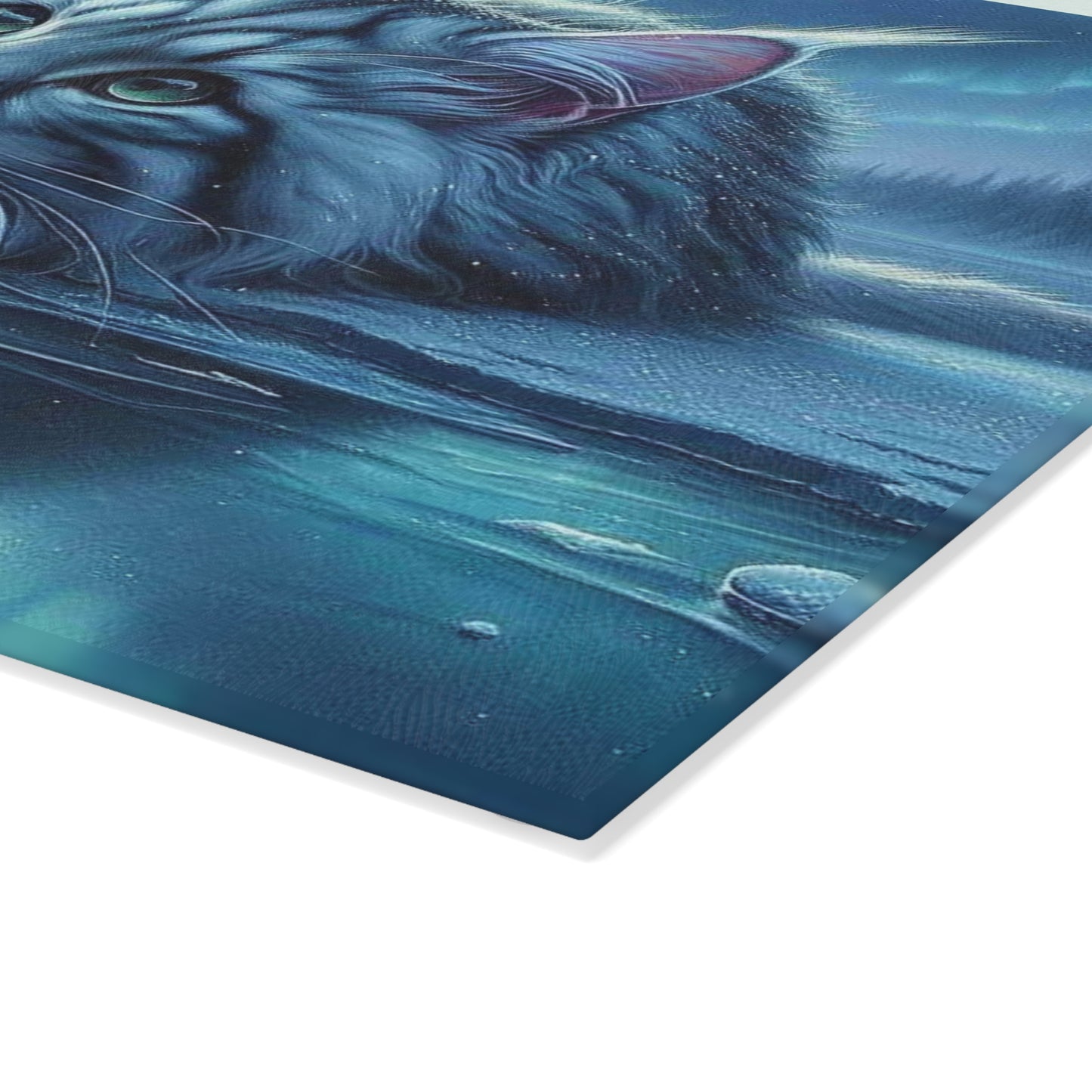 Maine Coon Cat Cutting Board, Cat Reflection Art, Glass Cutting Board, Cat Lover Gift, Beautiful Cat Decor, Elegant Cat Design, Cat Mom