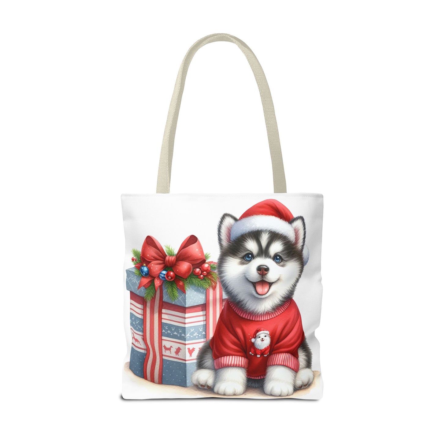 🎁 Christmas Husky Tote Bag – Festive Pup & Holiday Cheer in Every Carry 🎄