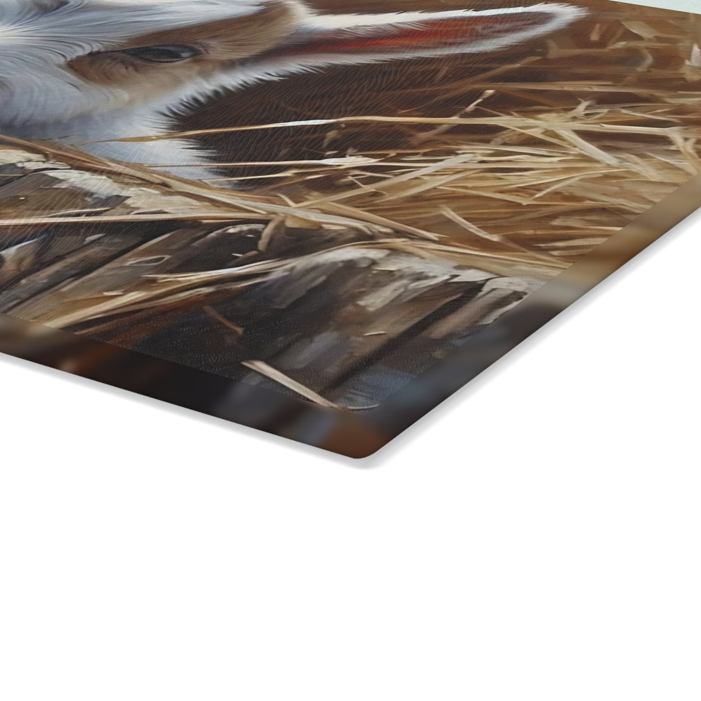 🐐 Straw Nest Baby Goat Cutting Board – Farm Fresh Charm for Your Kitchen
