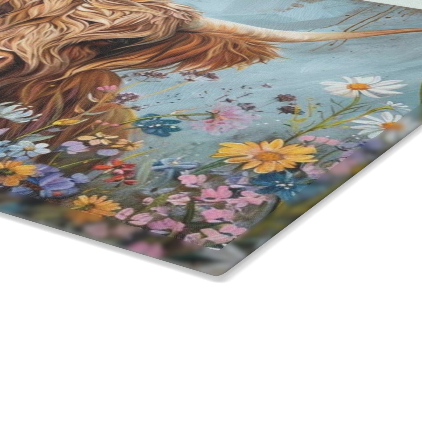 Tabla de cortar de vaca, tabla de cortar de vidrio con diseño de vaca de las Highlands, decoración de cocina con diseño de vaca, tabla de cortar para regalo de casa nueva, tabla de charcutería, regalos de vaca de las Highlands