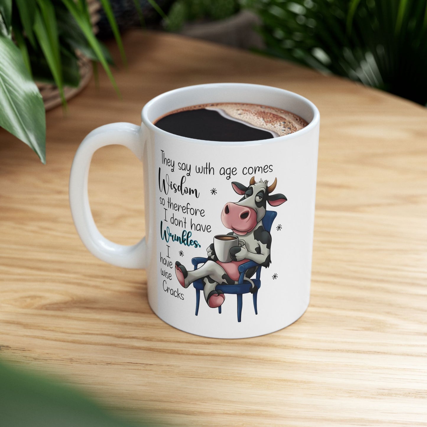 Taza de café, divertida taza de vaca, divertida taza de granja con frase tierna e ingeniosa, regalo perfecto para amantes del café, agricultores y amantes de los animales.