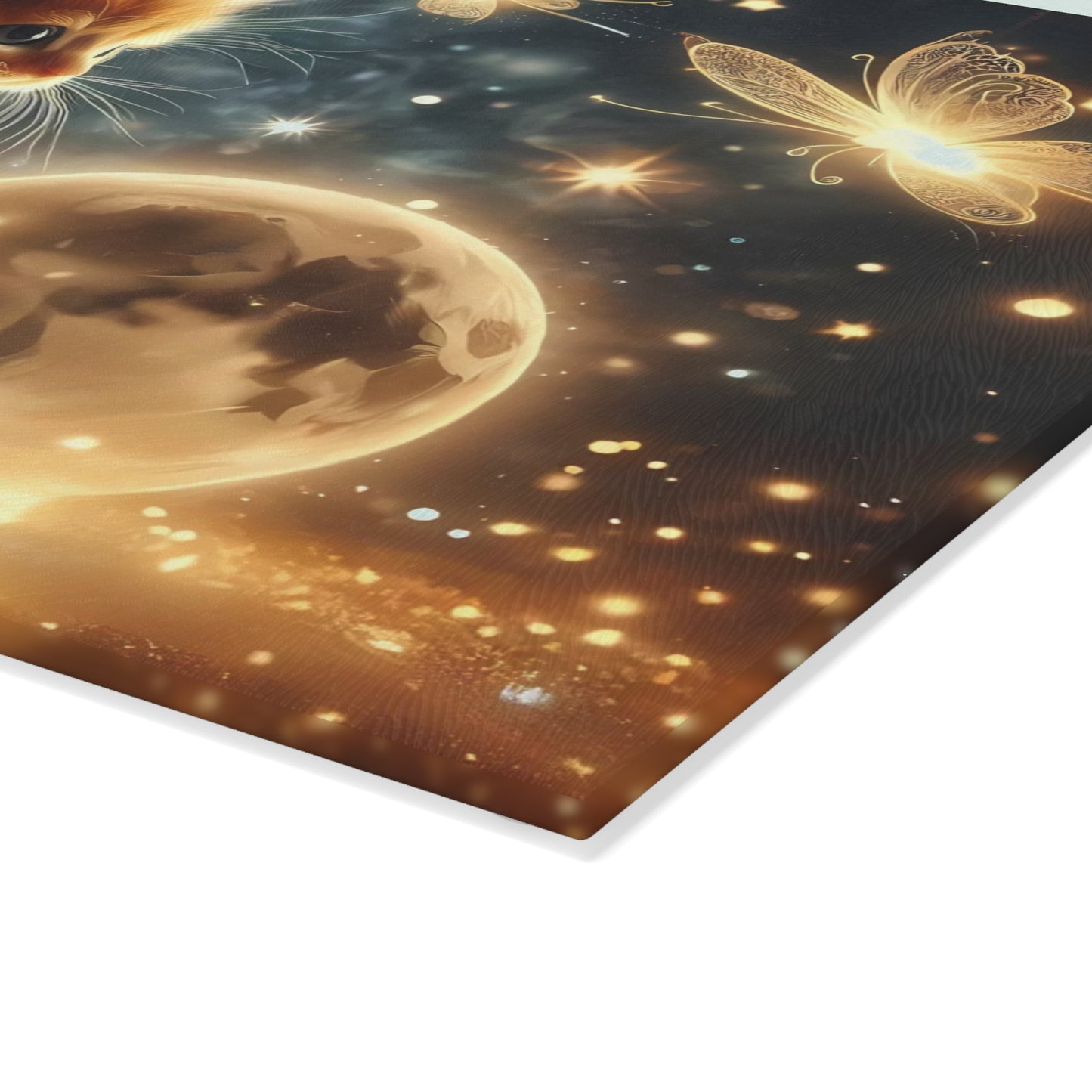 Tabla de cortar de gato atigrado, tabla de cortar de vidrio templado, tabla de charcutería, tabla de cortar, regalo de inauguración de la casa, tabla de cortar personalizada