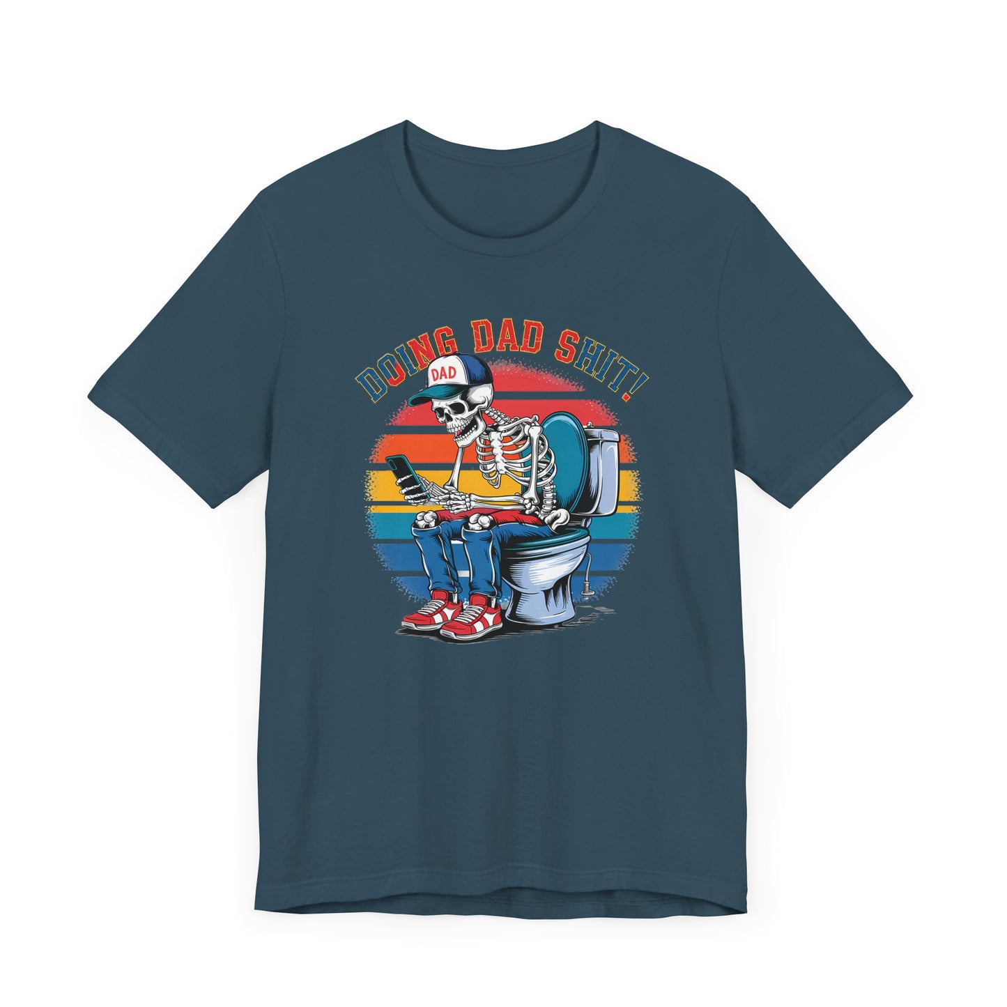 🧻 HACIENDO CABRAS DE PAPÁ | Camiseta gráfica divertida con esqueleto en el inodoro