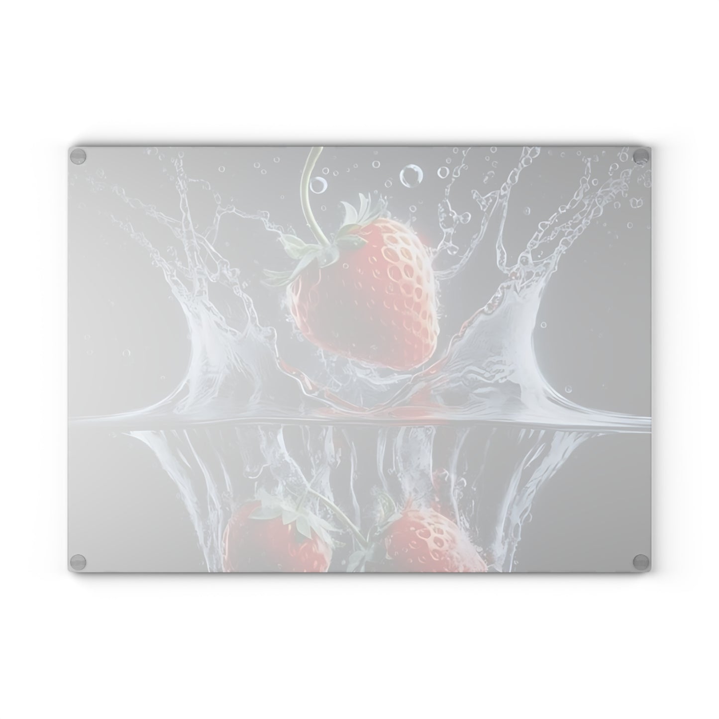 🍓 Strawberry Splash Glass Cutting Board – Bold Berry Pop for Your Kitchen