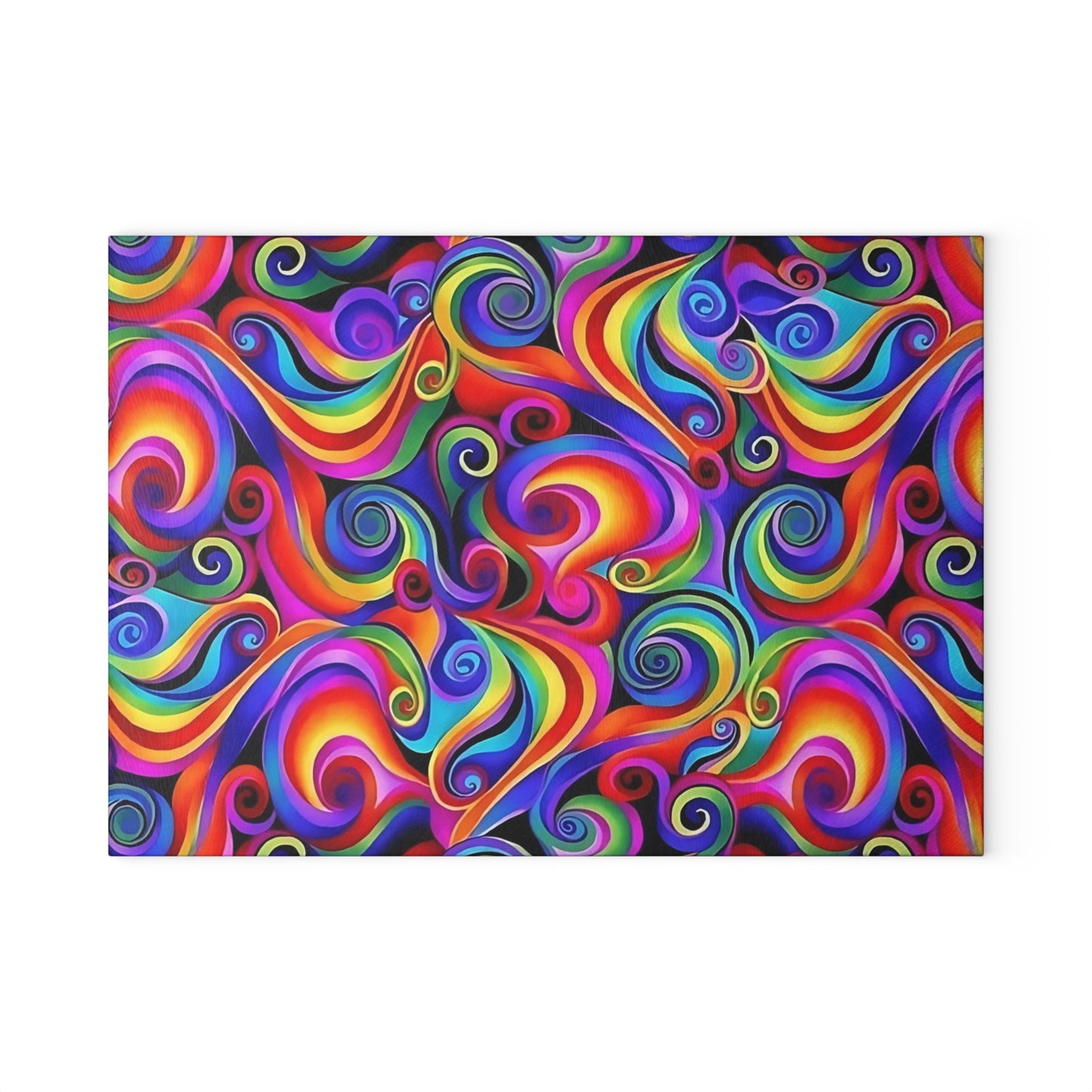 🌈 Rainbow Swirl Cutting Board – Bold Abstract Color Splash for Your Kitchen