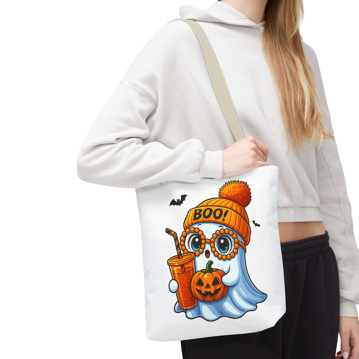 ๐ป Boo-tiful Ghost Tote Bag โ Spooky Cute Halloween Vibes ๐๐