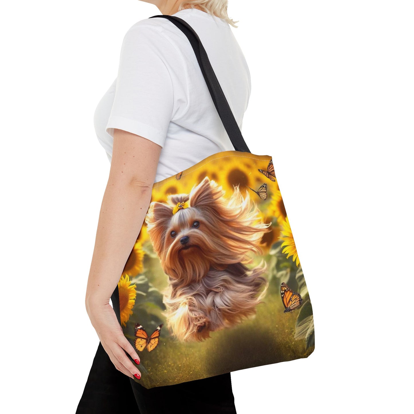 Adorable bolso de mano Yorkie: ¡perfecto para los amantes de los perros en movimiento!
