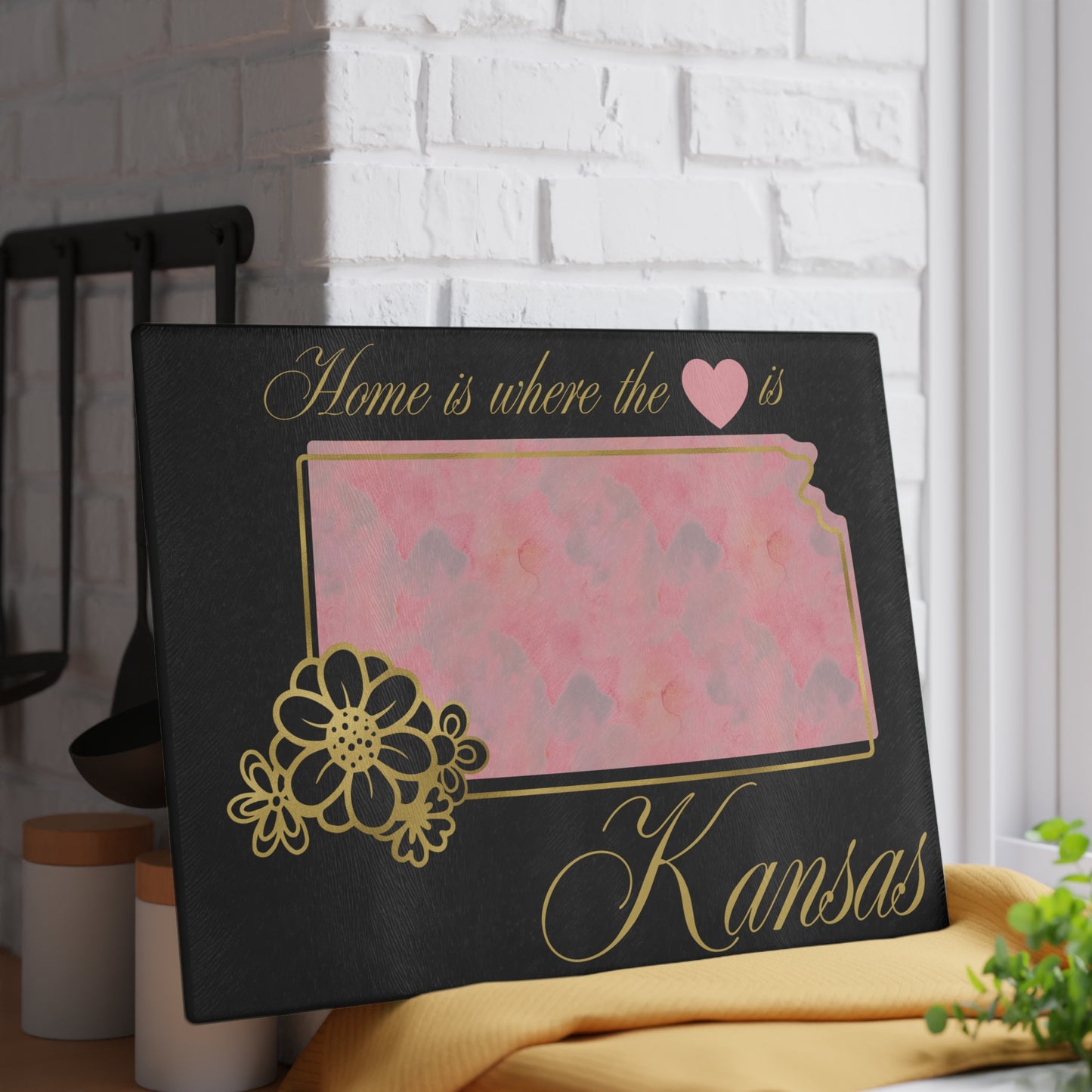 💗 Kansas State Cutting Board – Blushing Pride with Heartfelt Charm
