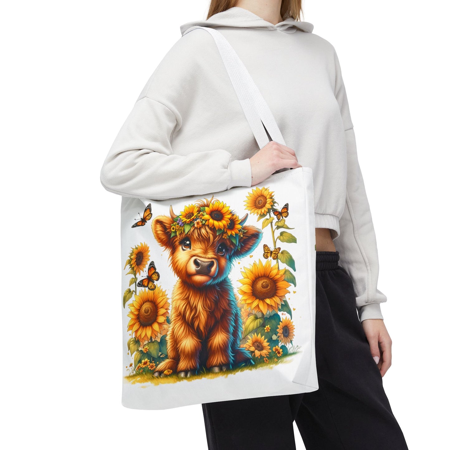 Bolsa de mano de vaca de las Tierras Altas: estética rústica de granja, bolsa de compras reutilizable con un toque rústico y chic, regalo inspirado en la naturaleza para amantes de los animales.