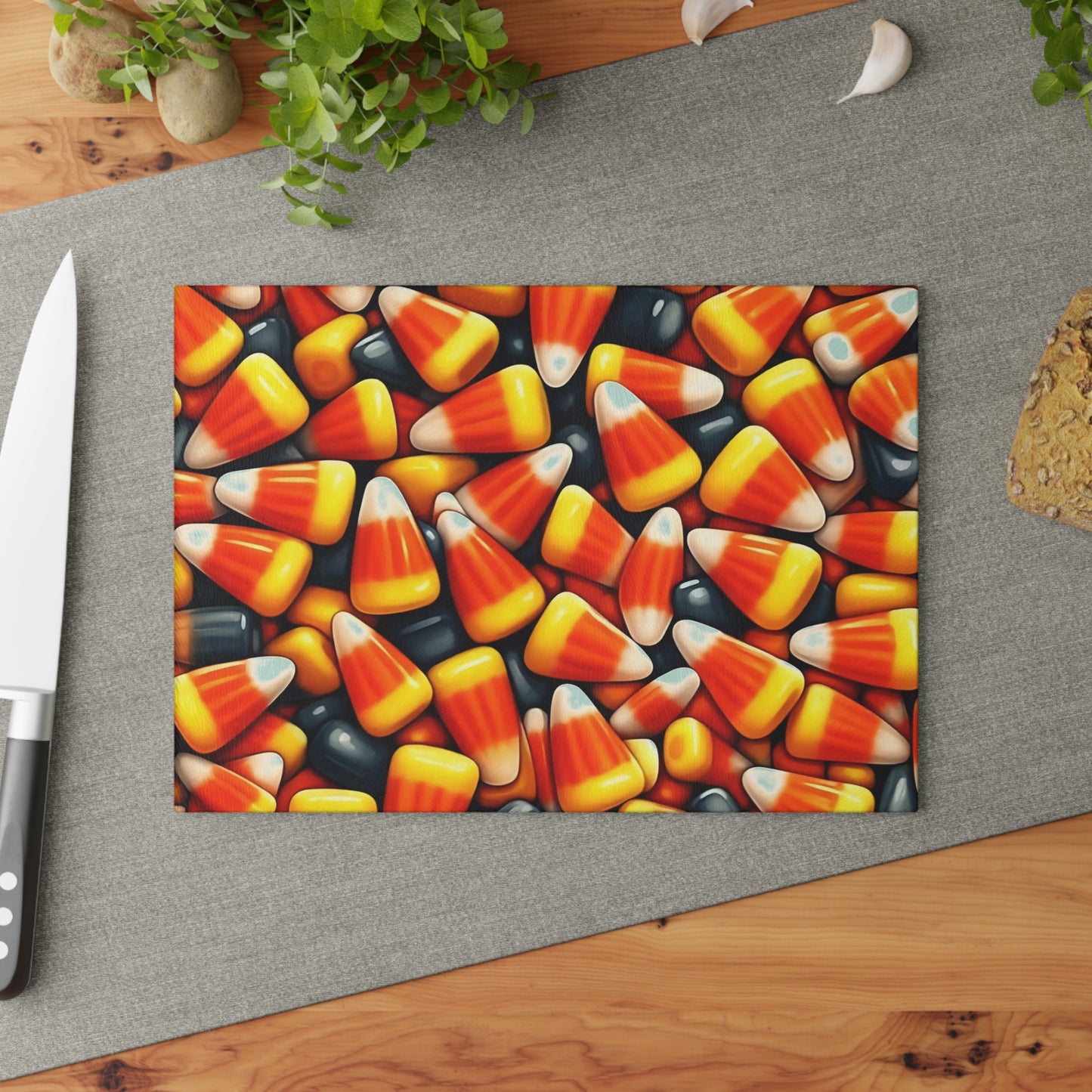 🎃🍬 Candy Corn Chaos Cutting Board – Sweet Halloween Fun for Your Kitchen 🕸️👻