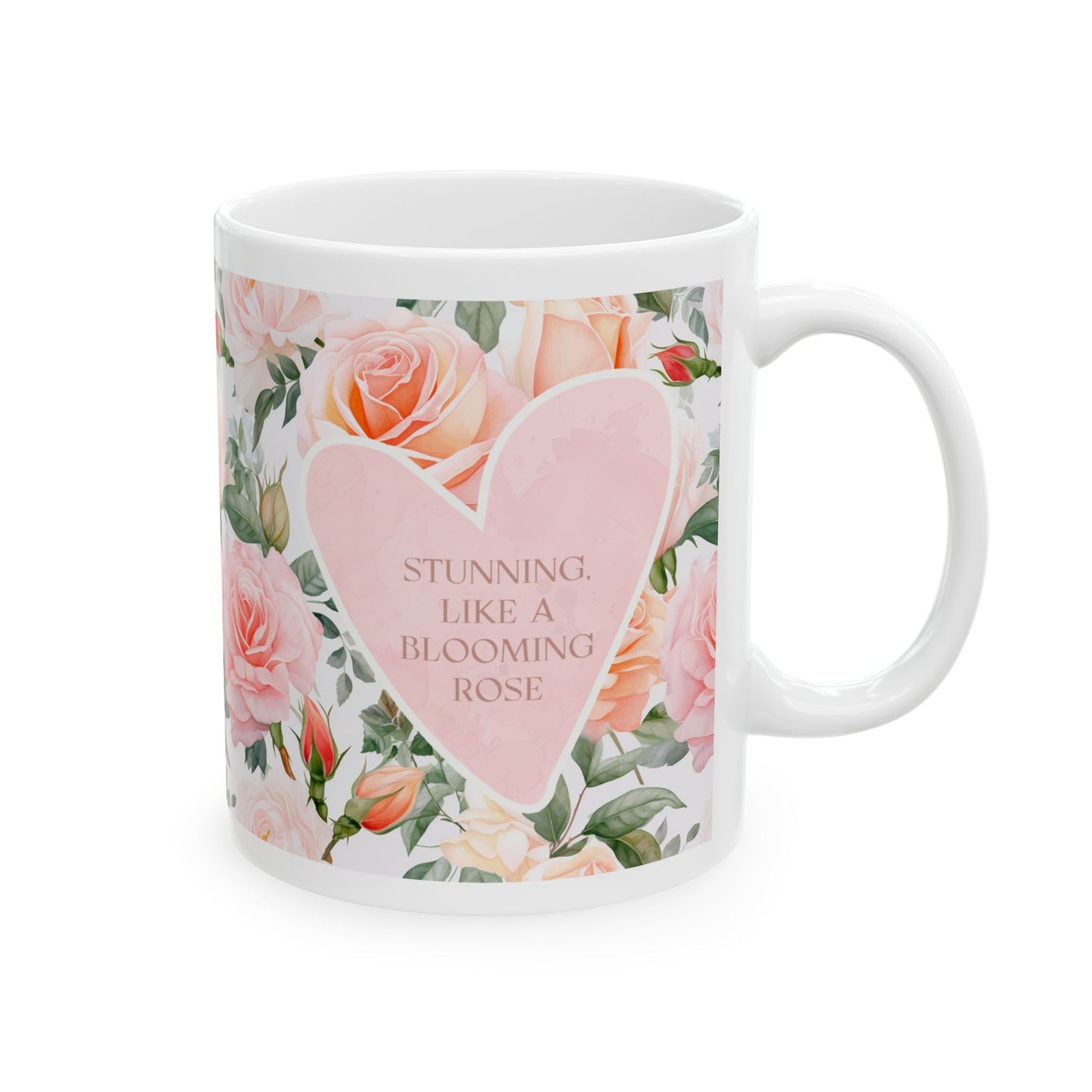 Taza de cerámica floral romántica, ideal para el Día de la Madre, regalo de cumpleaños, café matutino acogedor, regalo con temática de amor, decoración del hogar