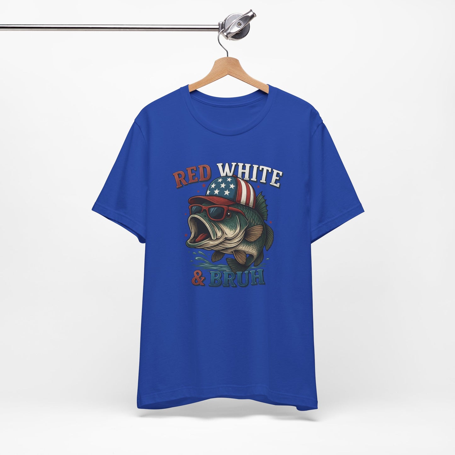 Divertida camiseta patriótica de pescado, con estampado rojo, blanco y negro, unisex, ideal para el 4 de julio, regalo para papá, ideal para barbacoas de verano.
