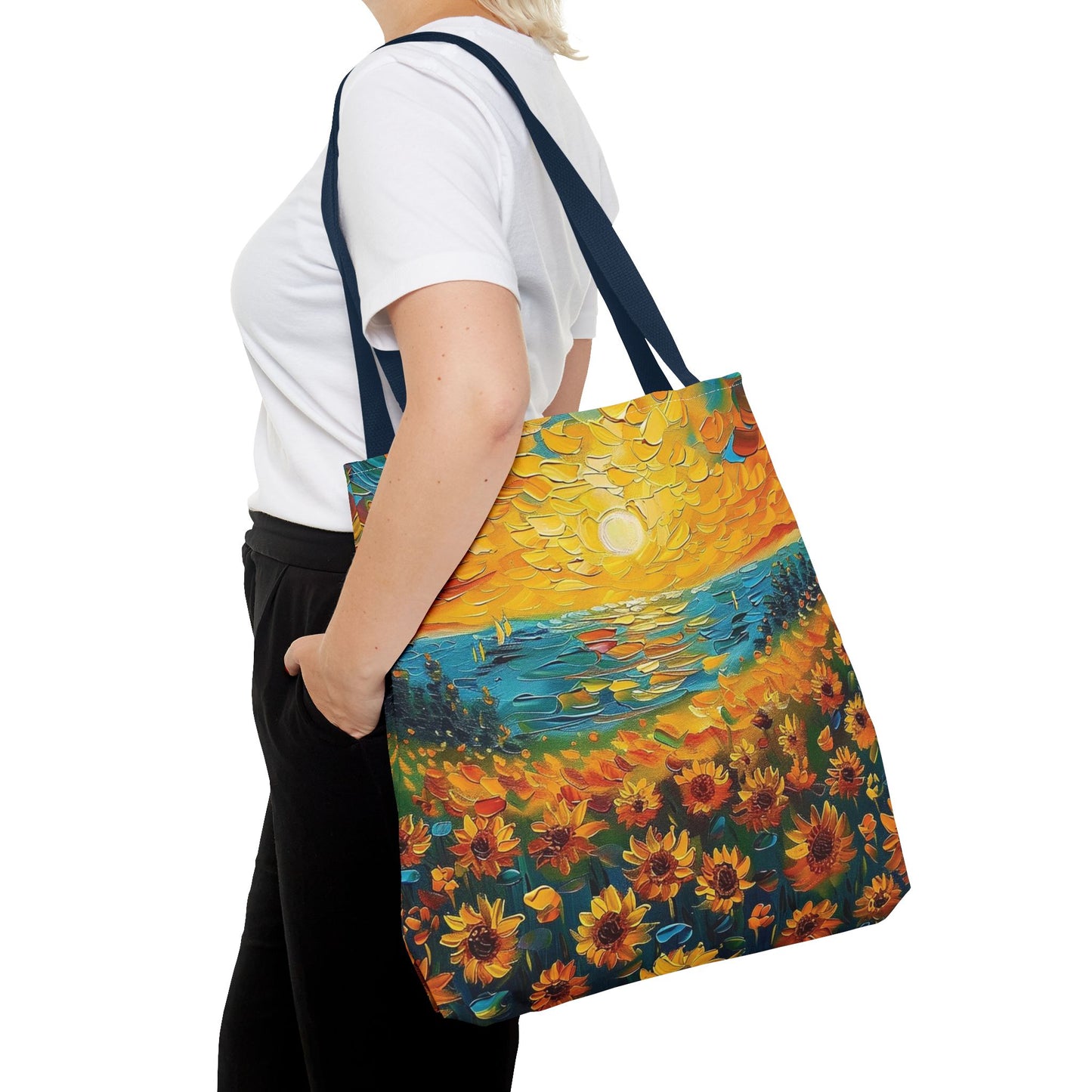 🌻 Girasoles al Atardecer – Bolso Tote Vibrante y Artístico 🌅