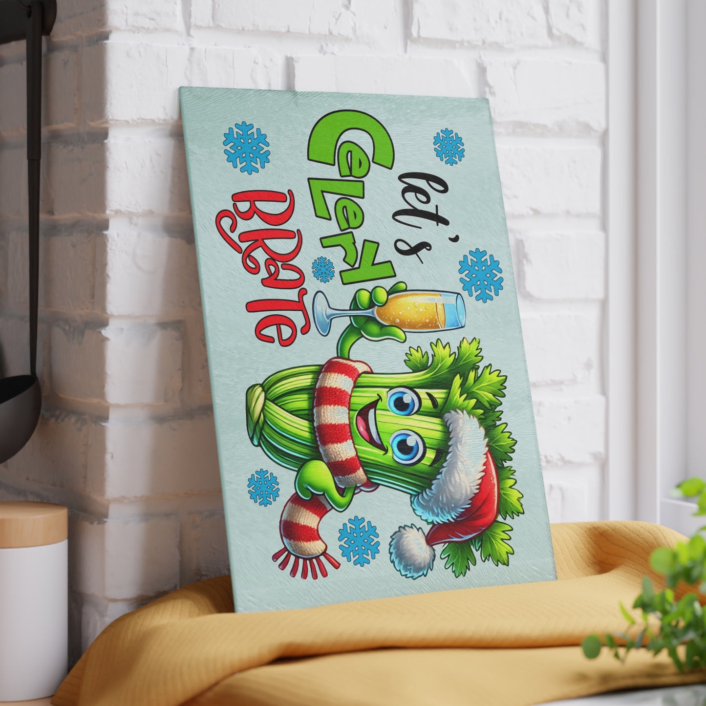 🥳🎄 Celery-brate Christmas Cutting Board – Festive Fun for Your Kitchen 🥂