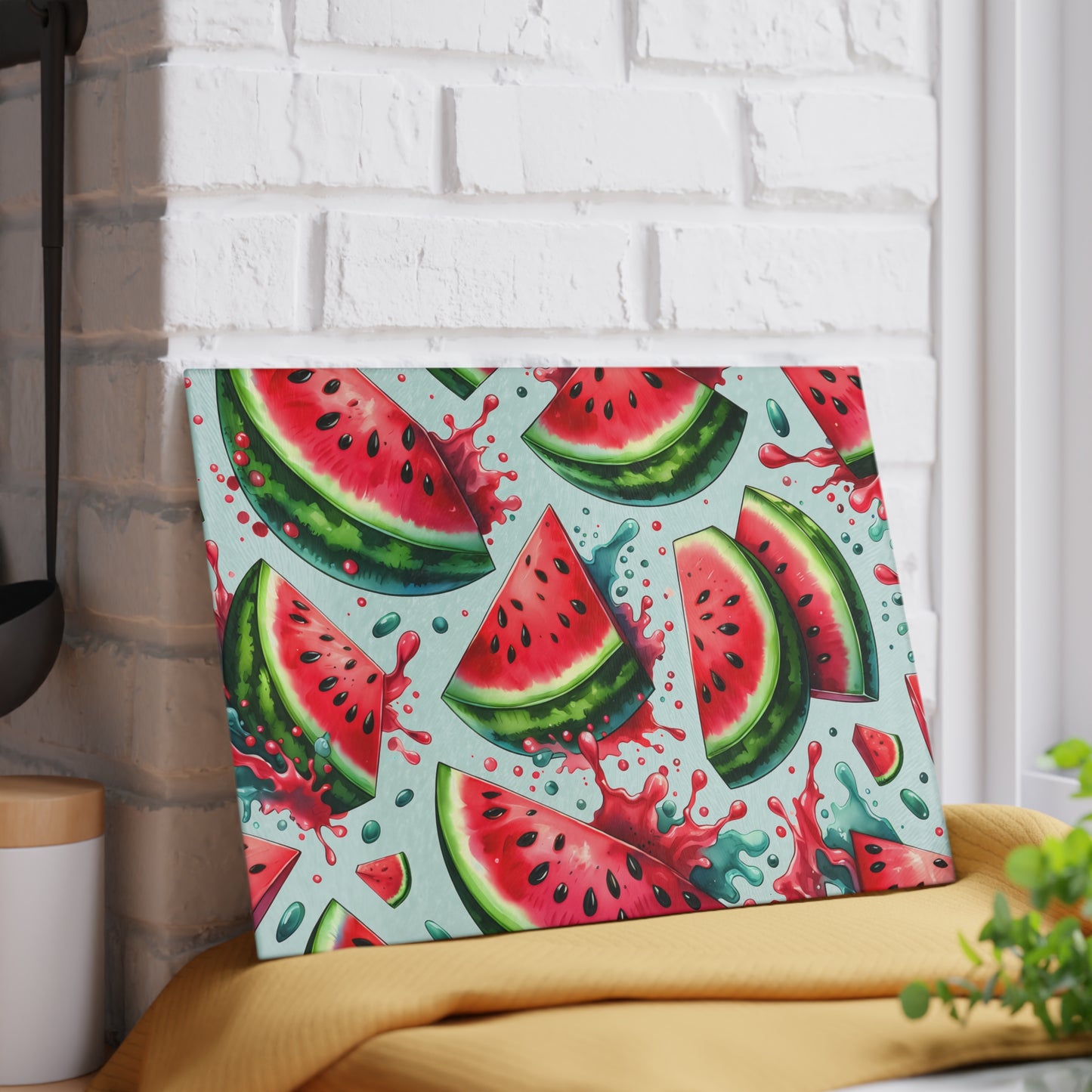 Tabla de cortar con diseño de sandía: Diversión veraniega, dulce y jugosa para tu cocina