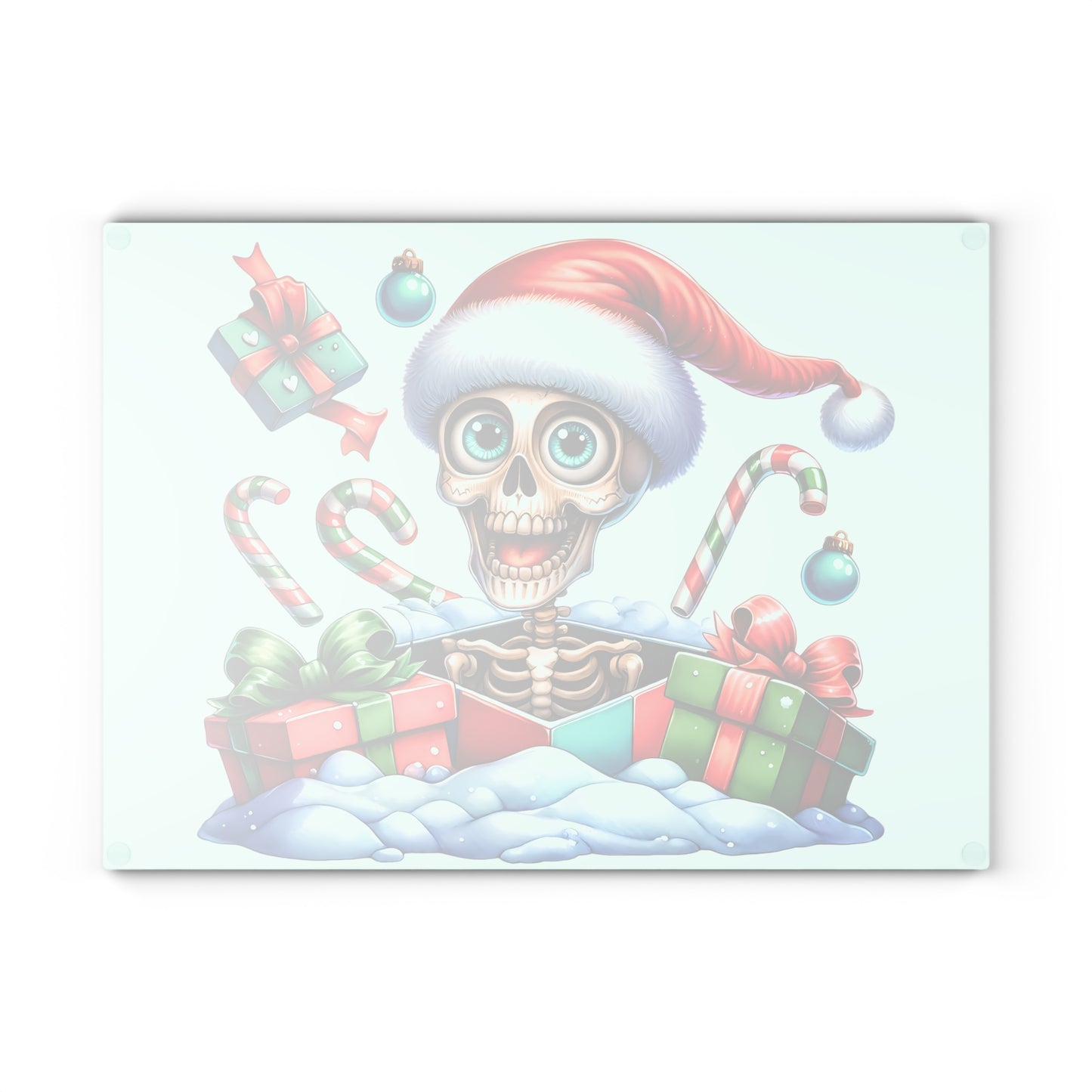 🎄💀 Skeleton Santa Cutting Board – A Spooky Splash of Holiday Cheer for Your Kitchen