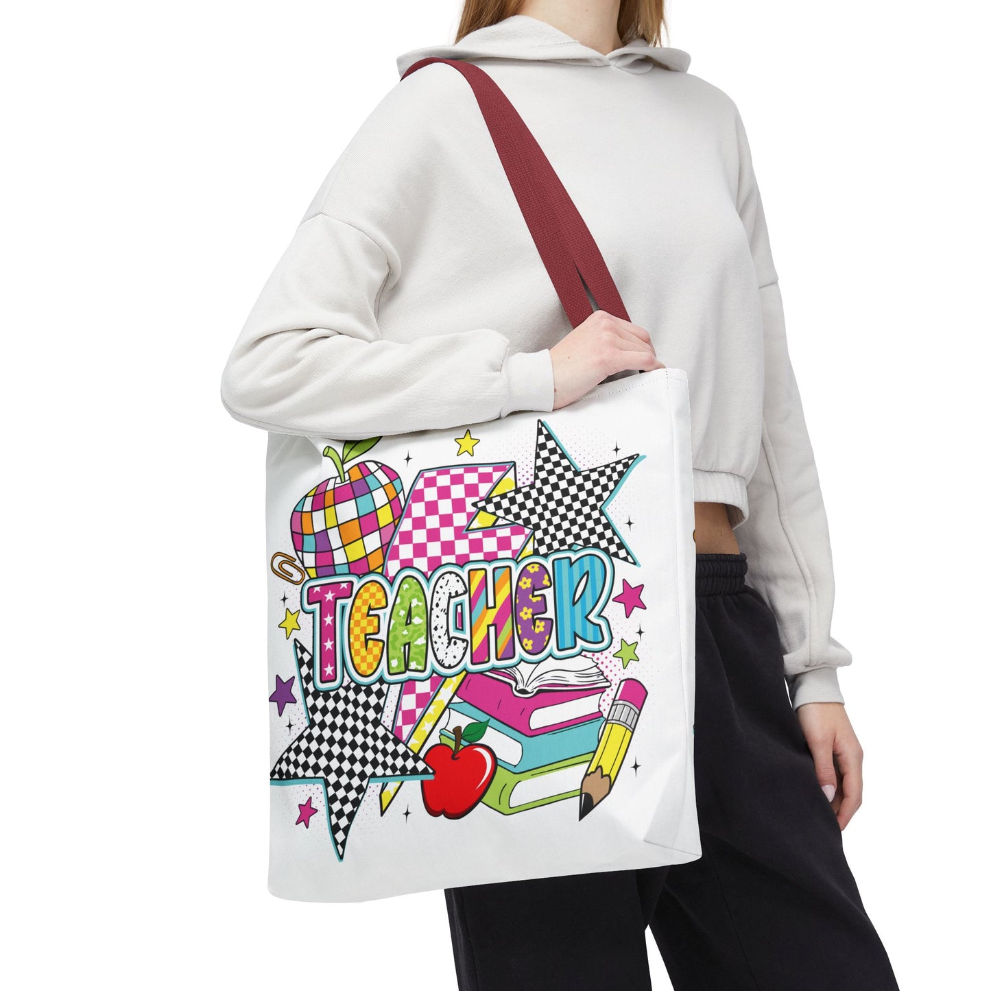 🌟 Bright Teacher Stars Tote – Bold Style for the Best in Class 🍎