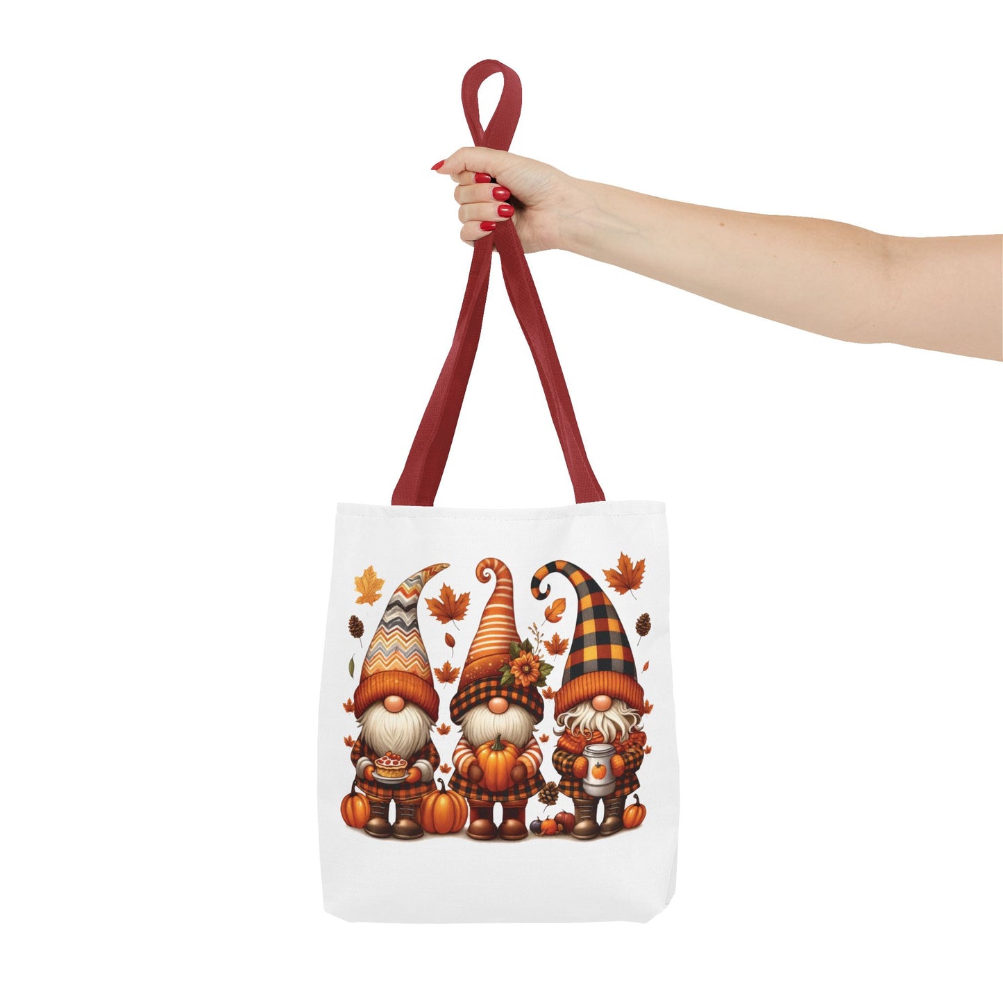 🍁 Autumn Gnome Trio Tote Bag – Cozy Fall Charm with Pumpkin Spice Magic