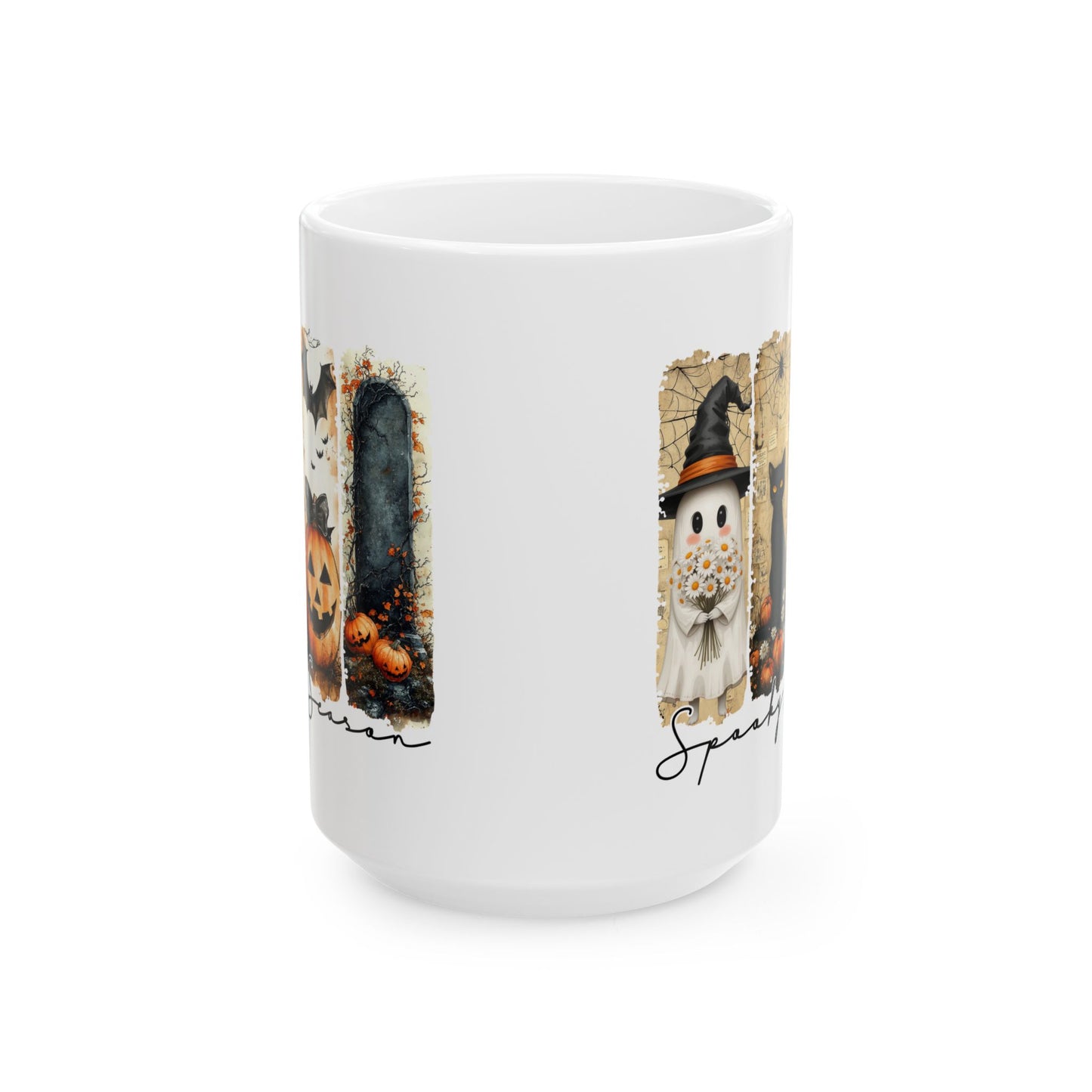 🎃 Spooky Season Halloween Mug – Vintage Charm with a Whimsical Haunt 👻