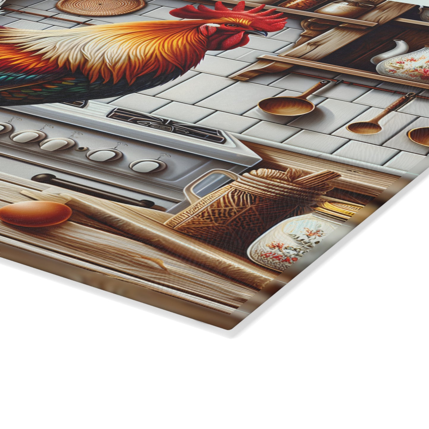 🐓 Rooster Kitchen Cutting Board – Colorful Farmhouse Charm with Country Flair
