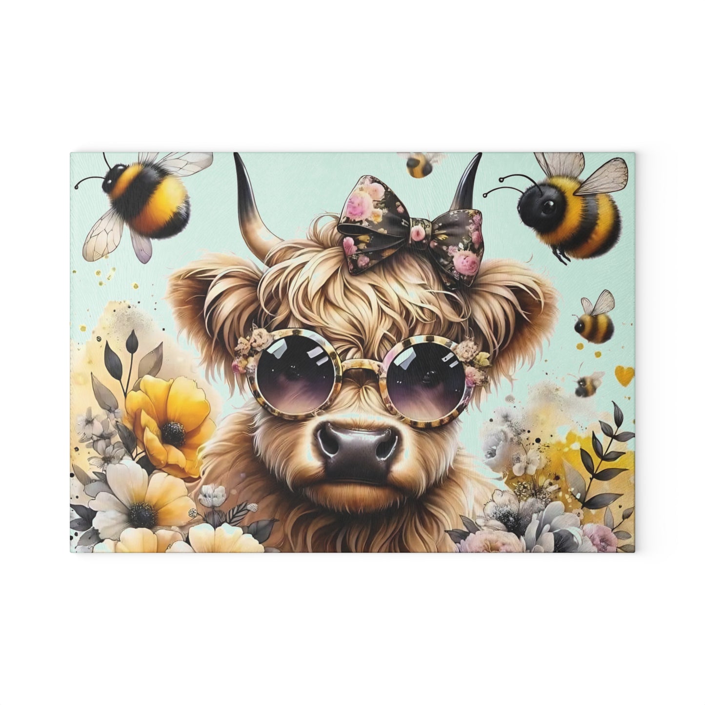 Tabla de cortar de vaca, regalo único, tabla de cortar de vidrio templado, tabla de charcutería, tabla de cortar, regalo de inauguración de la casa, tabla de cortar personalizada