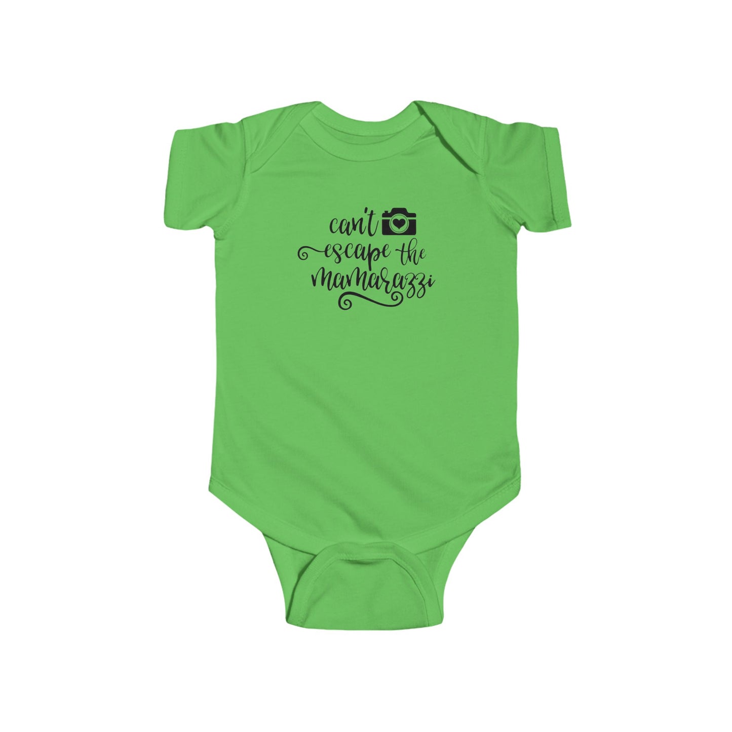 Body de bebé "No puedes escapar de Mamarazzi" - Diseño de cámara y corazón