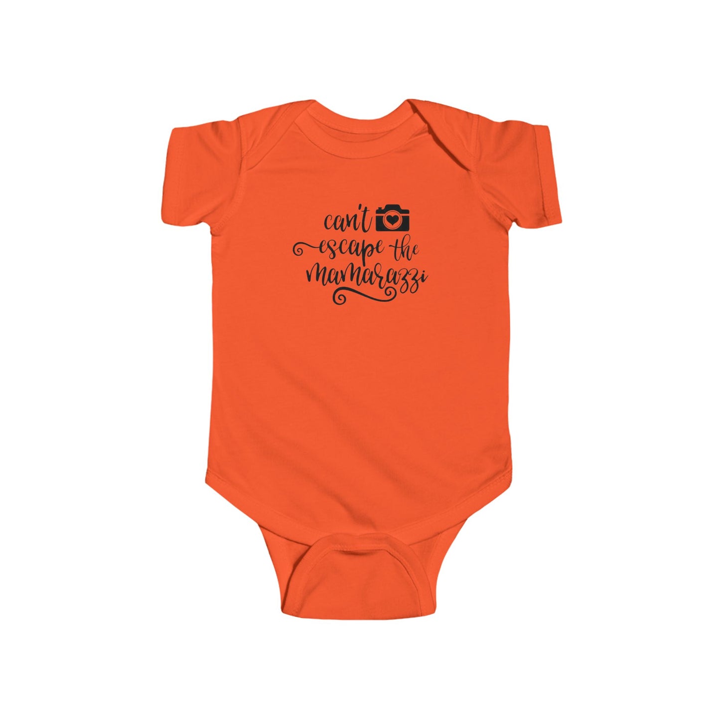 Body de bebé "No puedes escapar de Mamarazzi" - Diseño de cámara y corazón