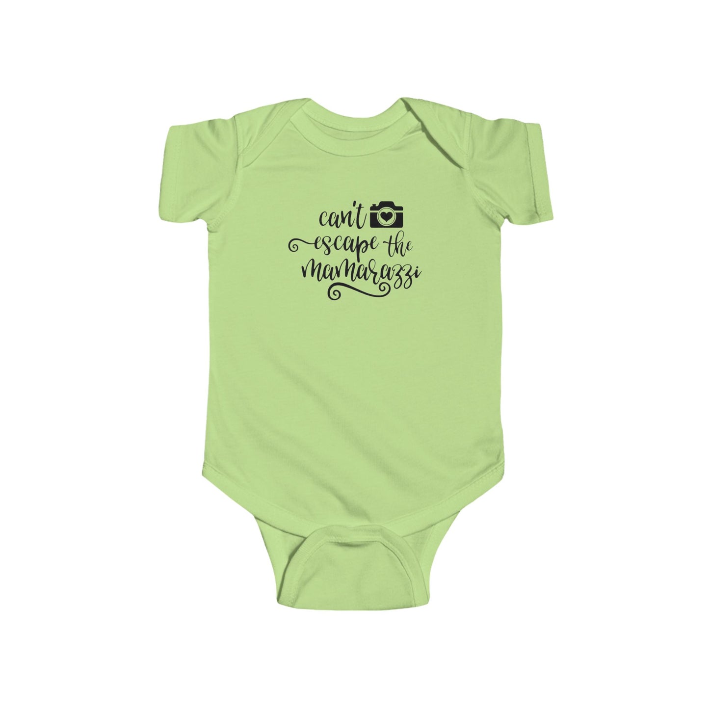 Body de bebé "No puedes escapar de Mamarazzi" - Diseño de cámara y corazón