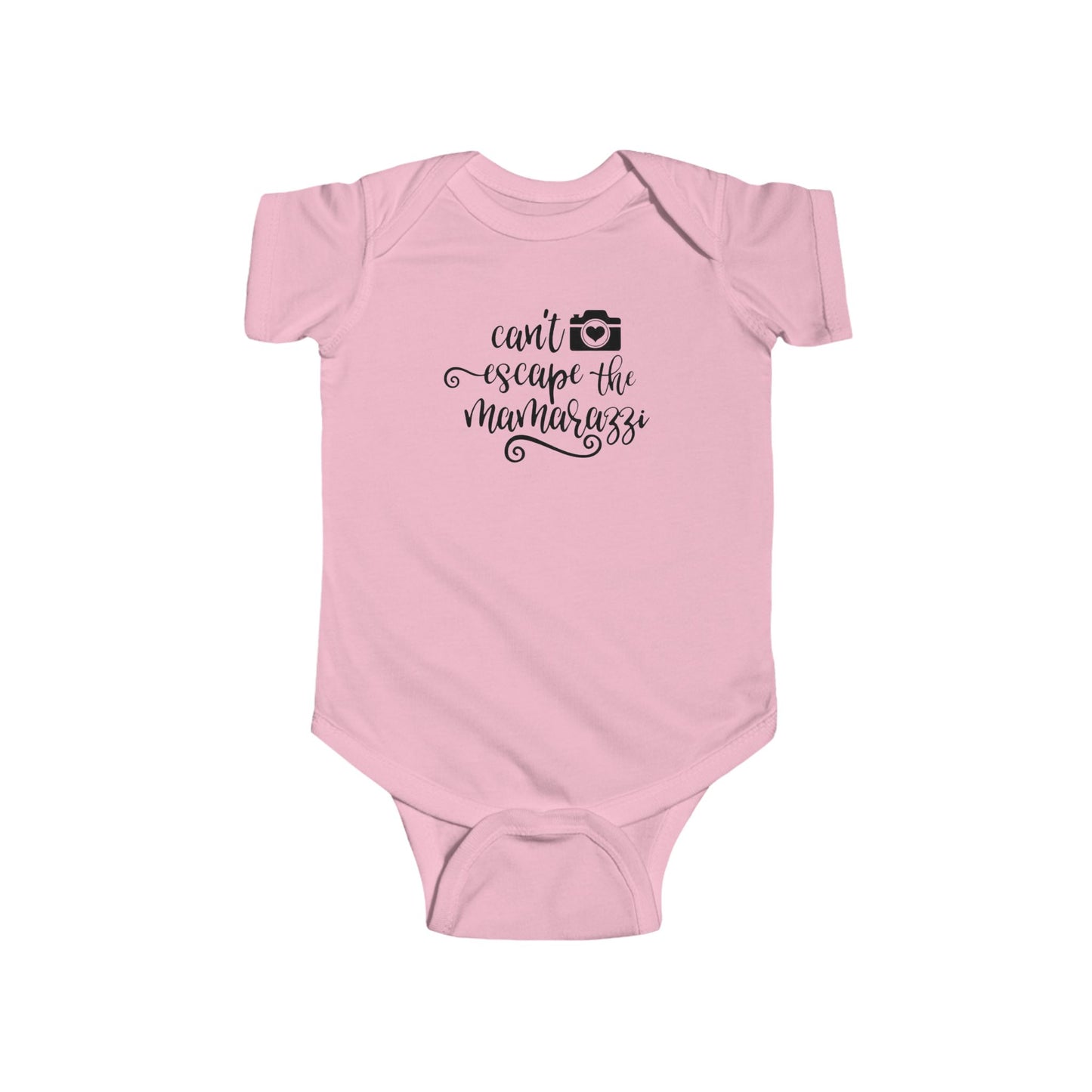 Body de bebé "No puedes escapar de Mamarazzi" - Diseño de cámara y corazón