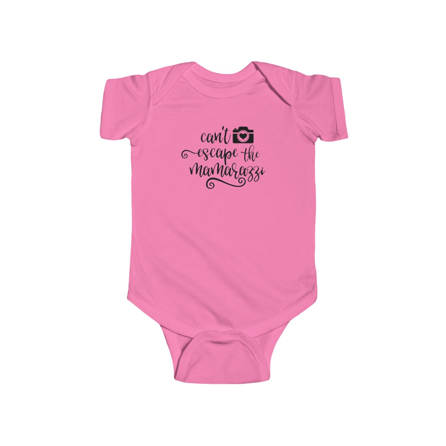 Body de bebé "No puedes escapar de Mamarazzi" - Diseño de cámara y corazón