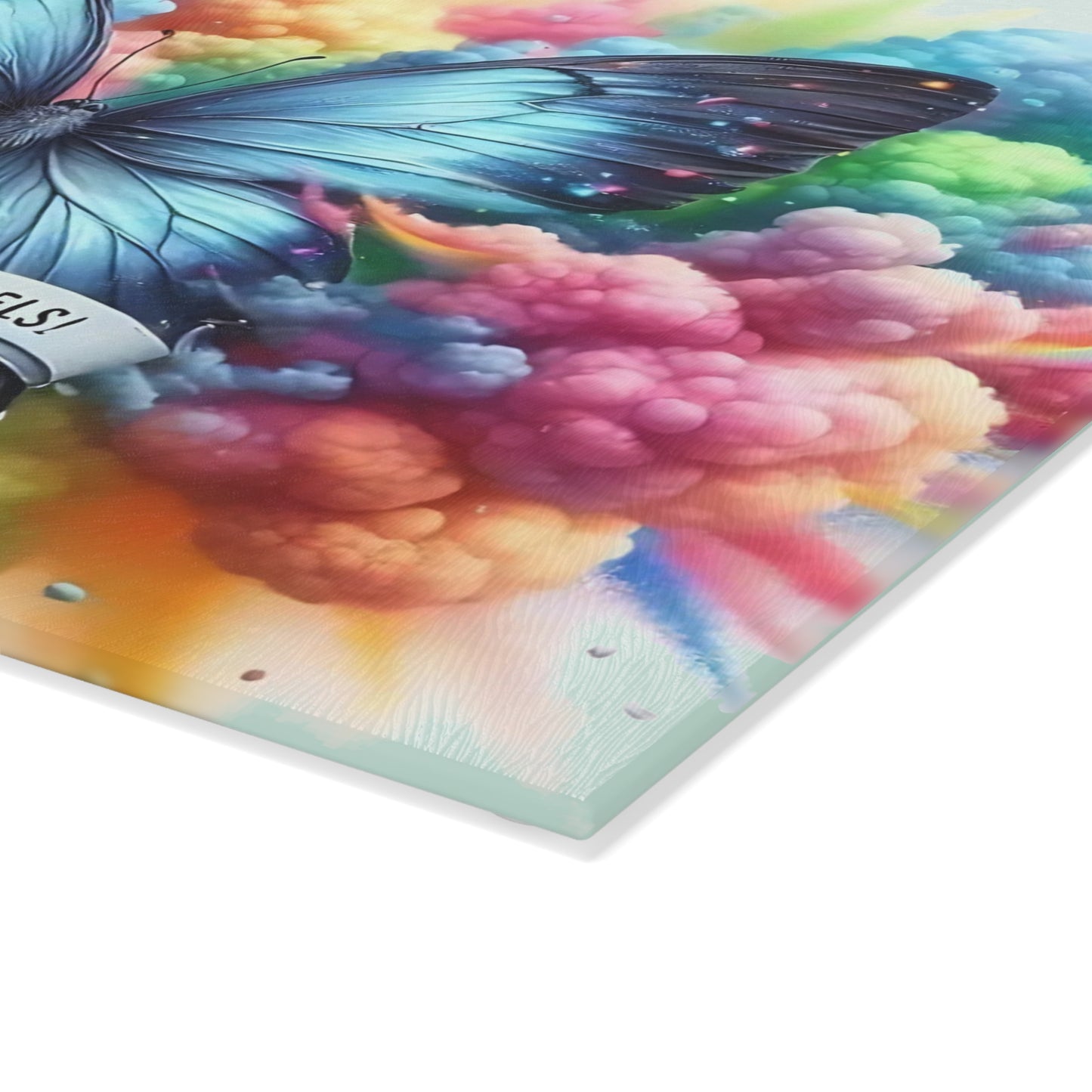 🦋🌈 Butterflies Are Angels Cutting Board – Vibrant Tribute with Heavenly Color Bursts