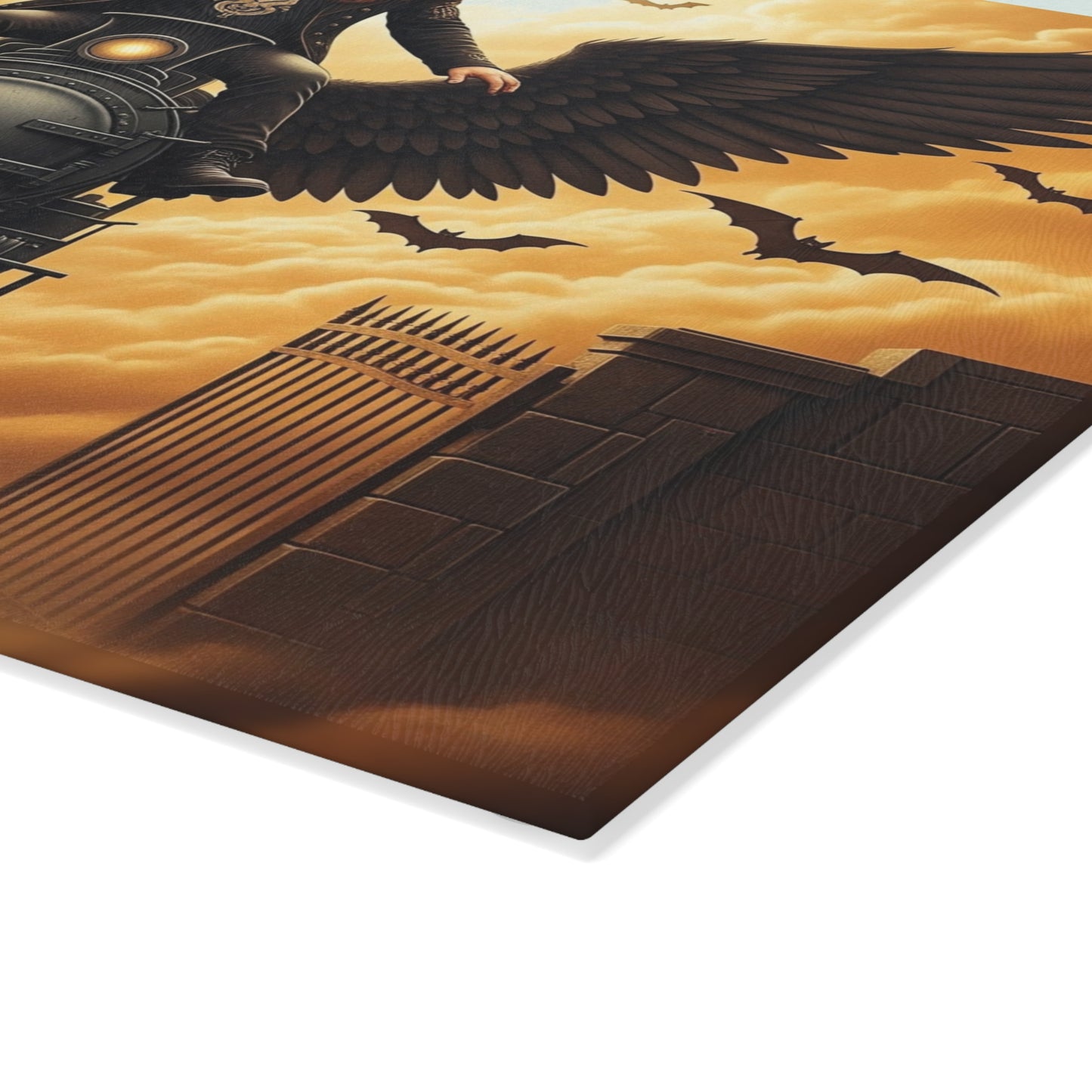 🖤🔥 Ride the Midnight Flame Cutting Board – Dark Elegance Meets Fiery Energy 🕯️🛤️
